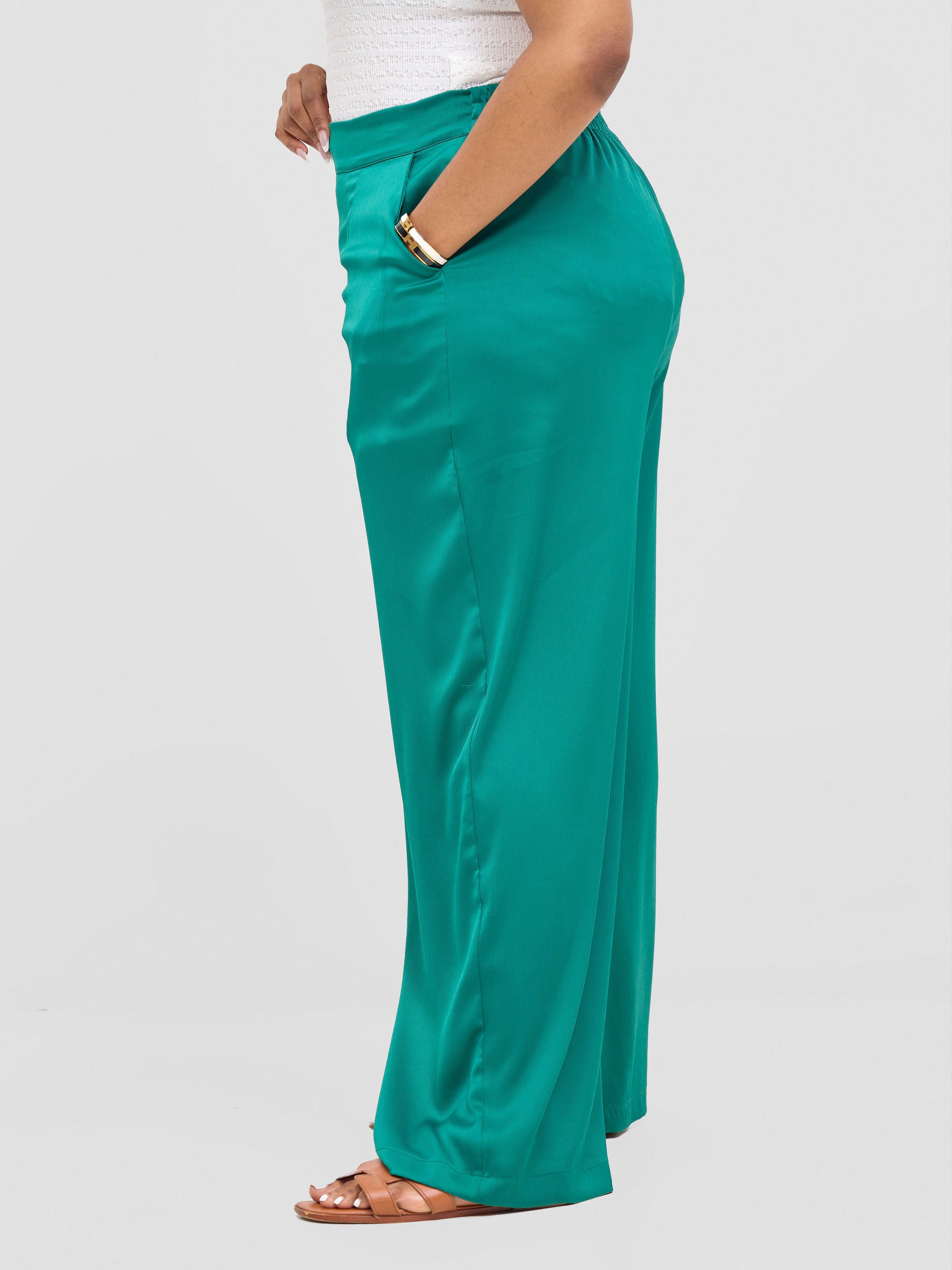 Vivo Tahisa Straight Leg Pants -Dark Green