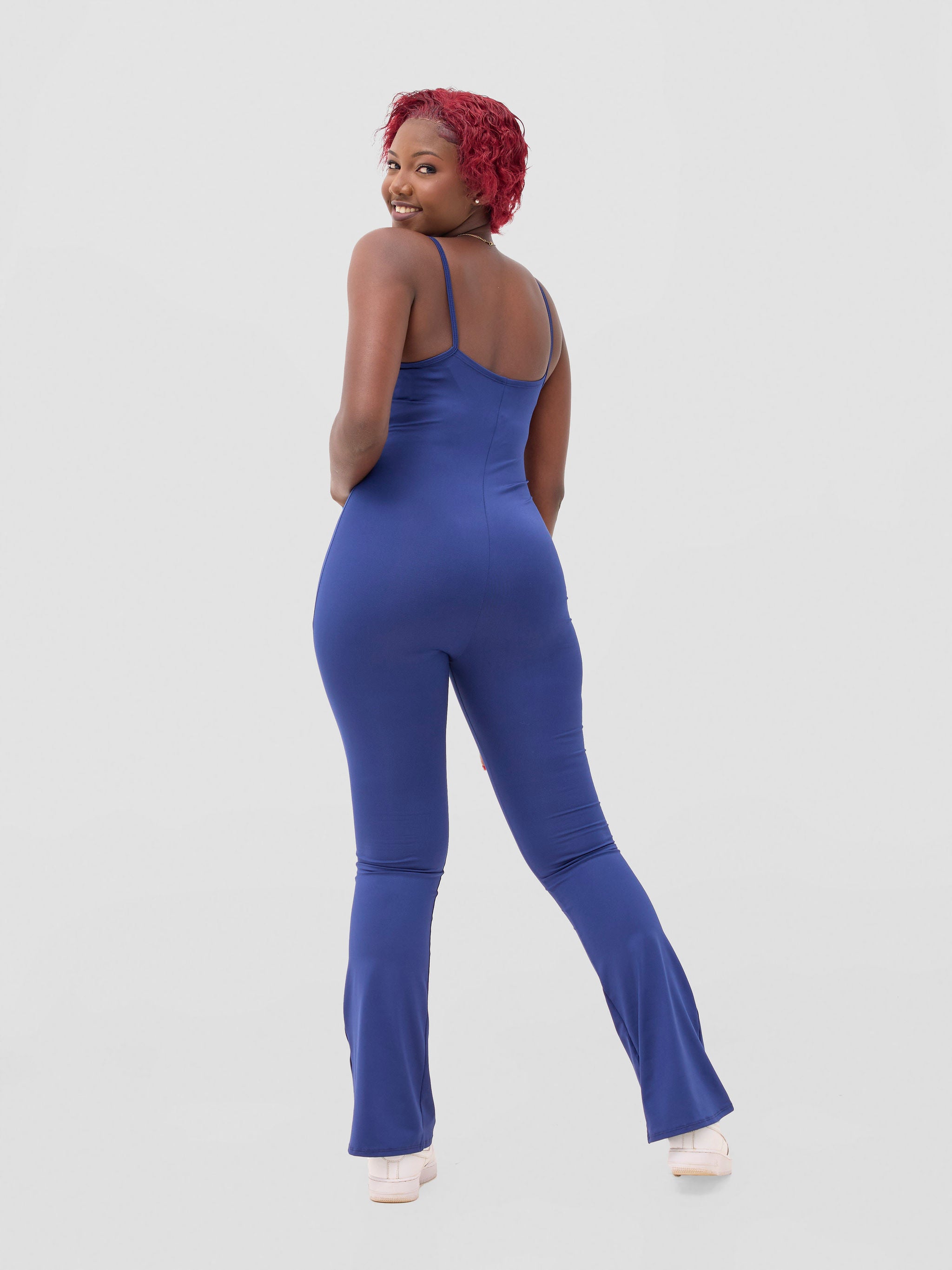 Zoya Sadira Bell Bottom Unitard - Navy Blue