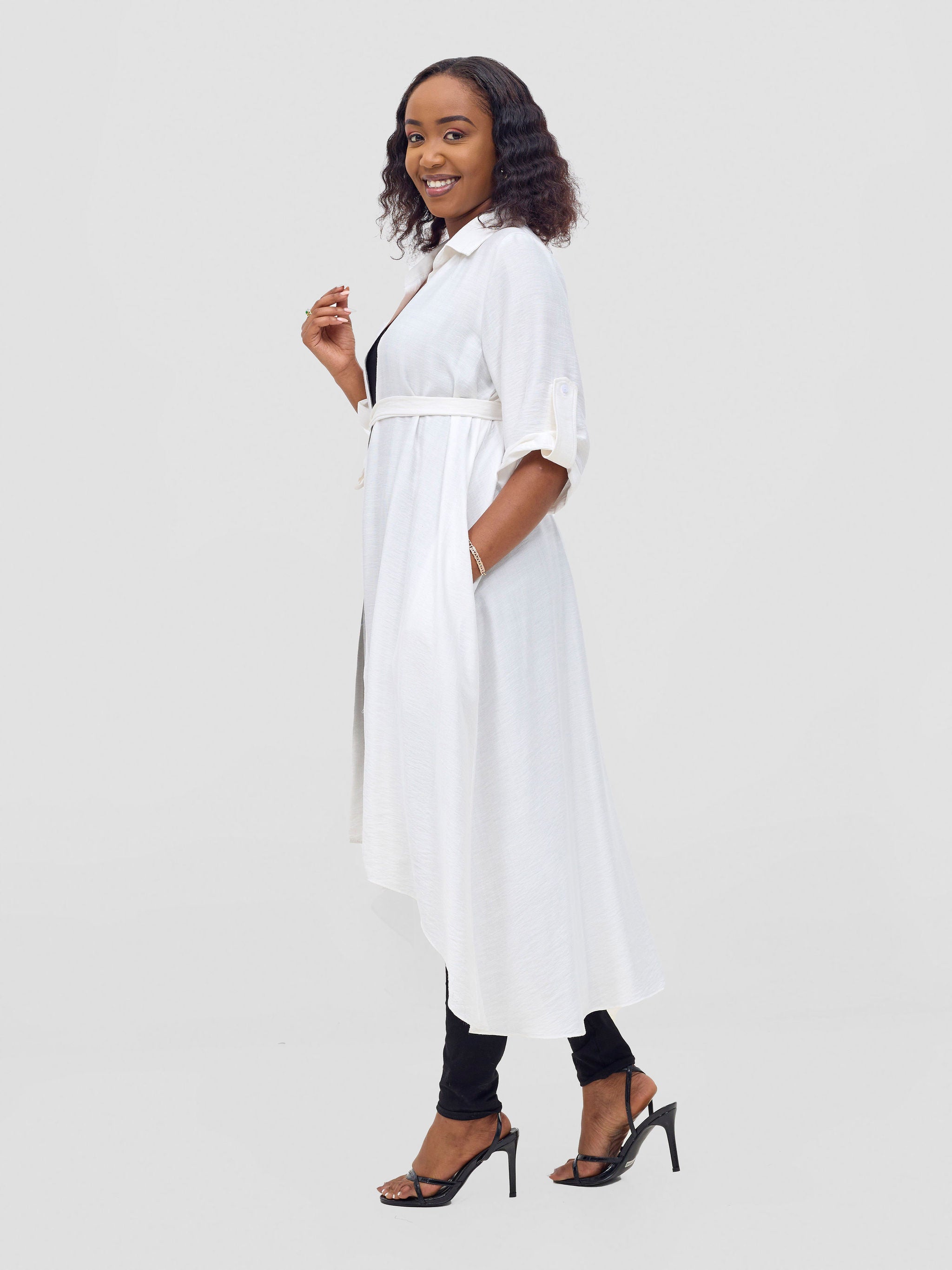 Vivo Ava 3/4 Sleeve Kimono -White