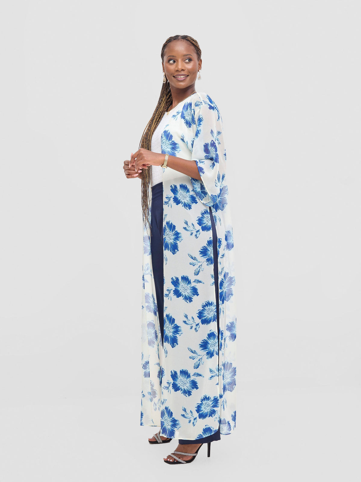Vivo Nimali Satin Flounce Kimono - Pink