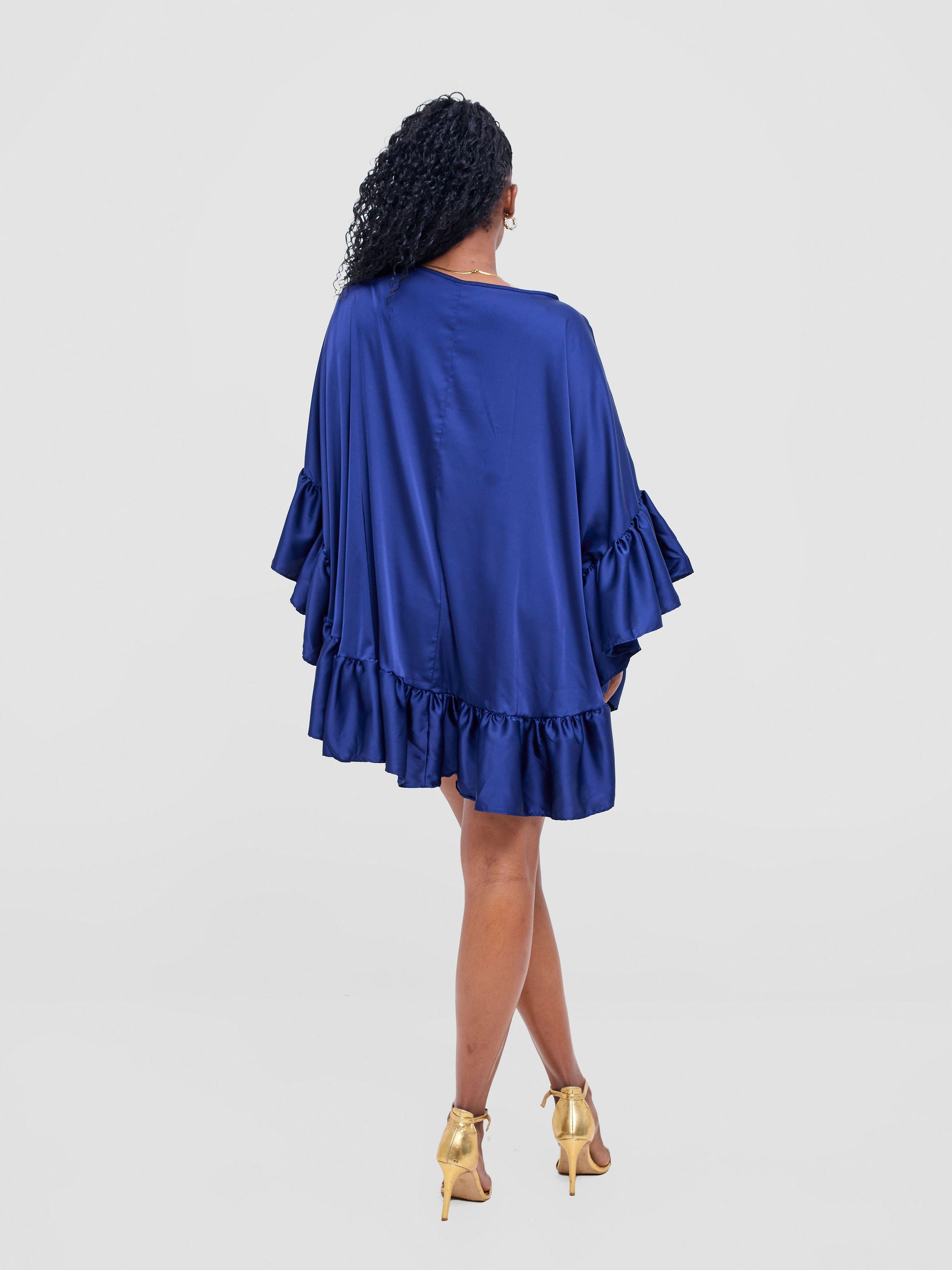 Vivo Chidii Tunic Dress With Frills - Navy