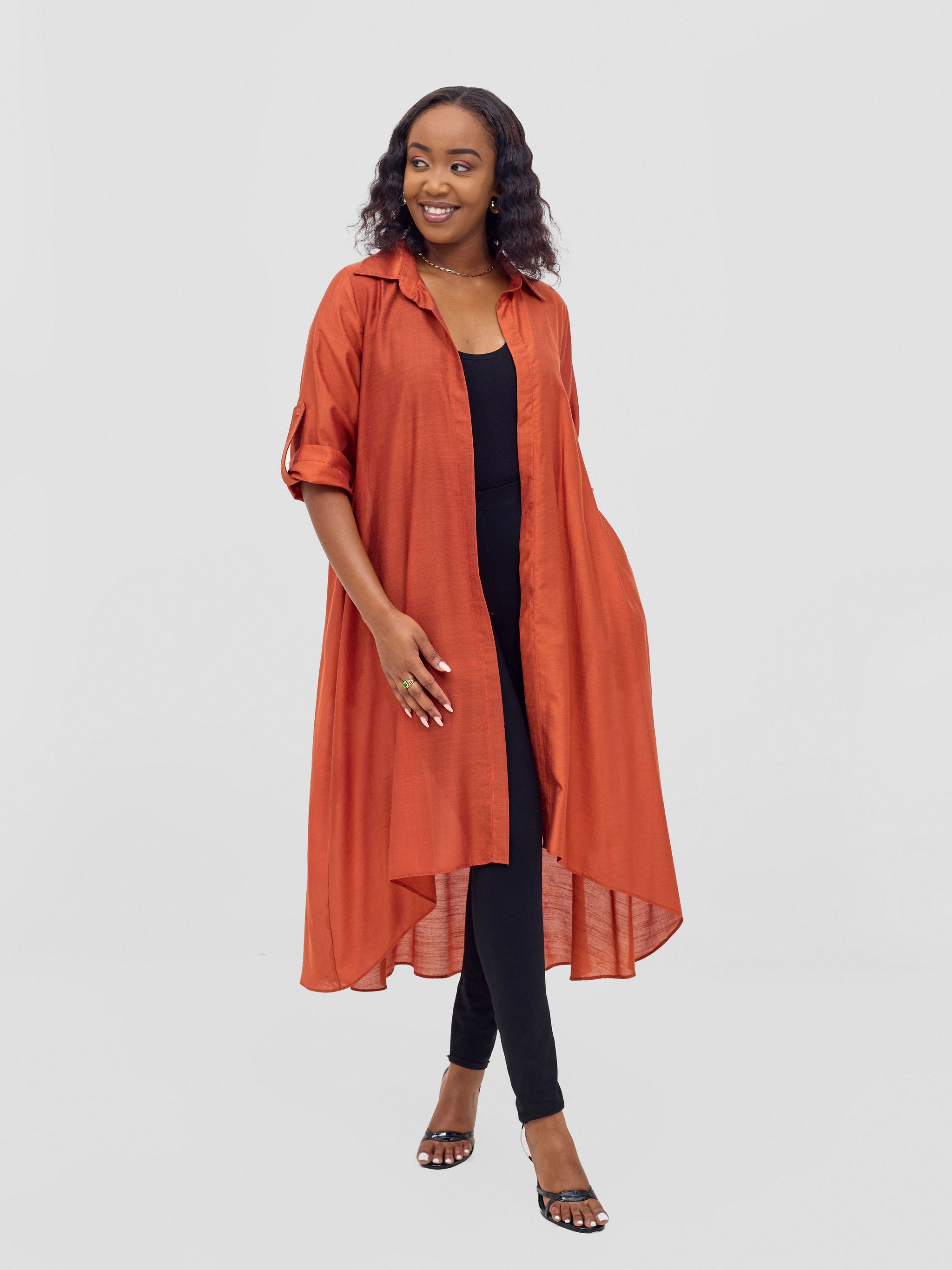 Vivo Ava 3/4 Sleeve Kimono - Rust