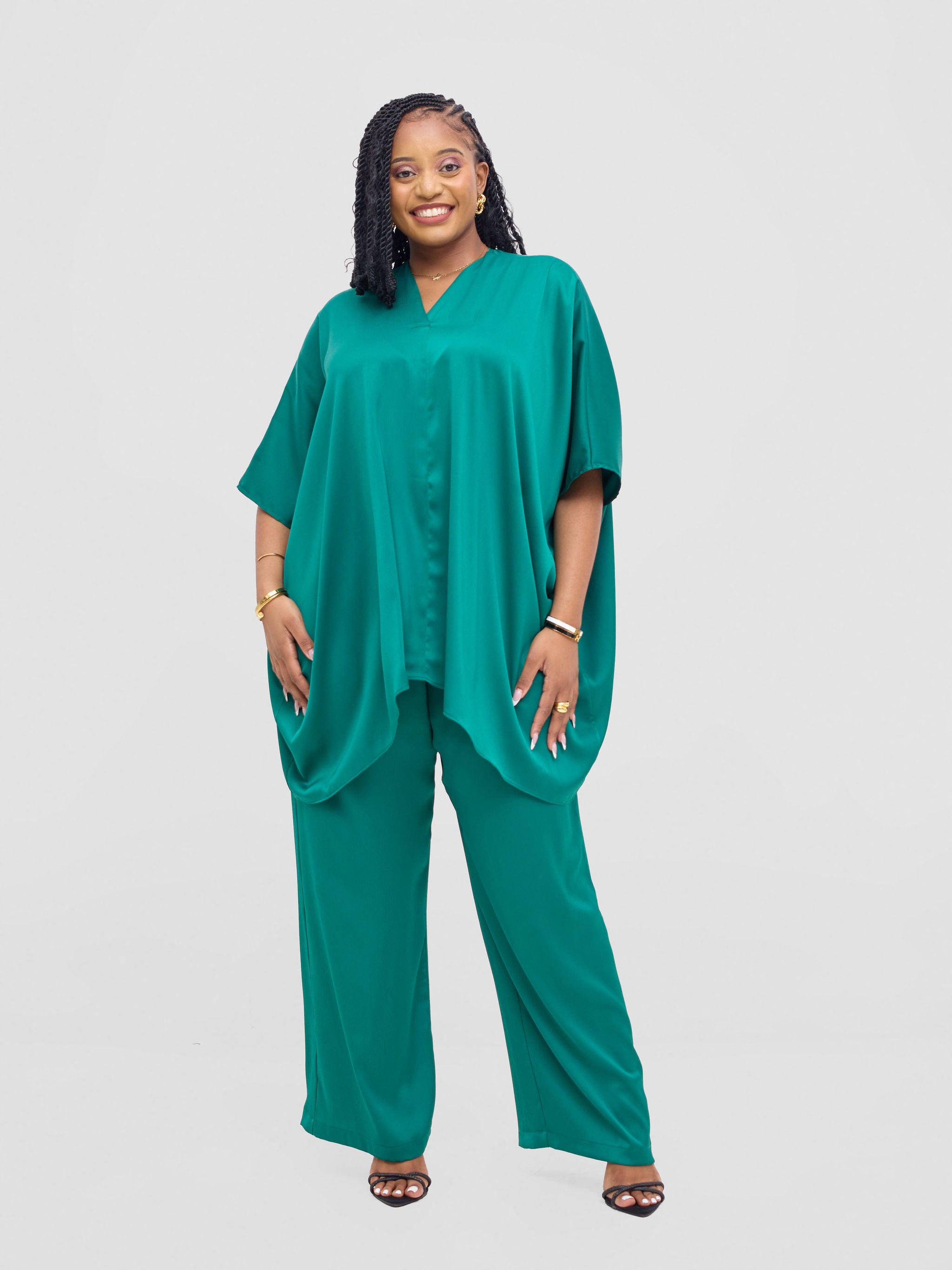 Vivo Tahisa Straight Leg Pants -Dark Green