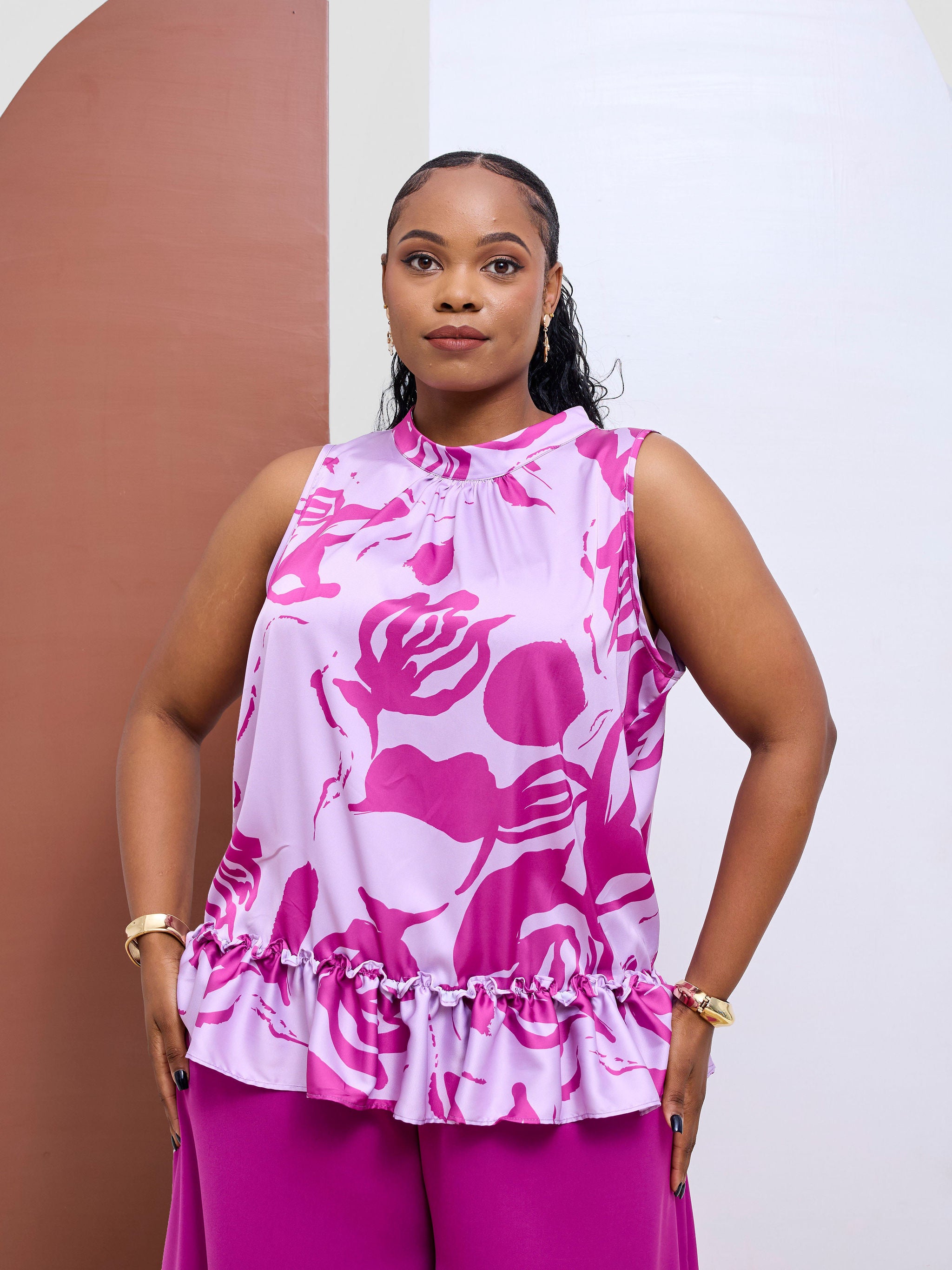 Vivo Kelemi 4.0 Sleeveless Top - Lilac / Magenta Nashe Print