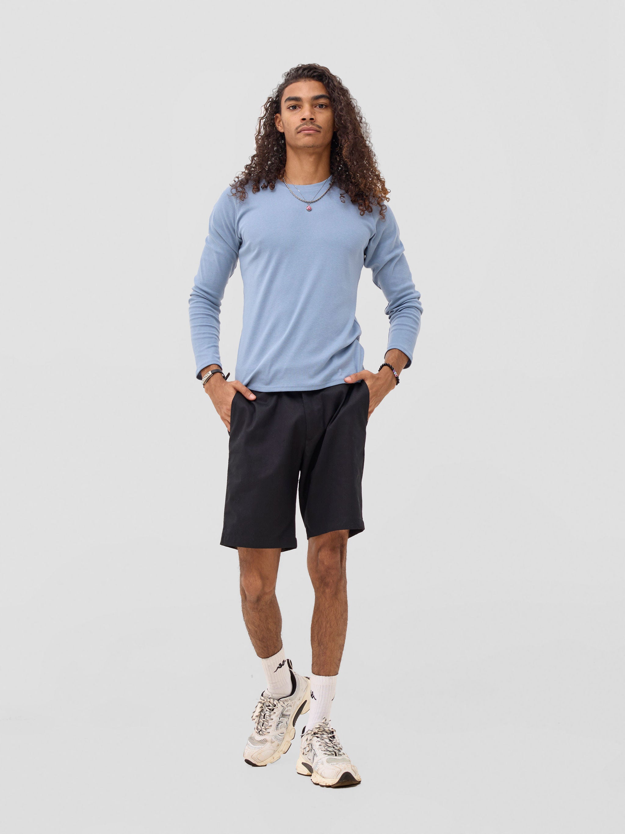 Zoya Sadira Men's Long Sleeve T Shirt - Light Blue