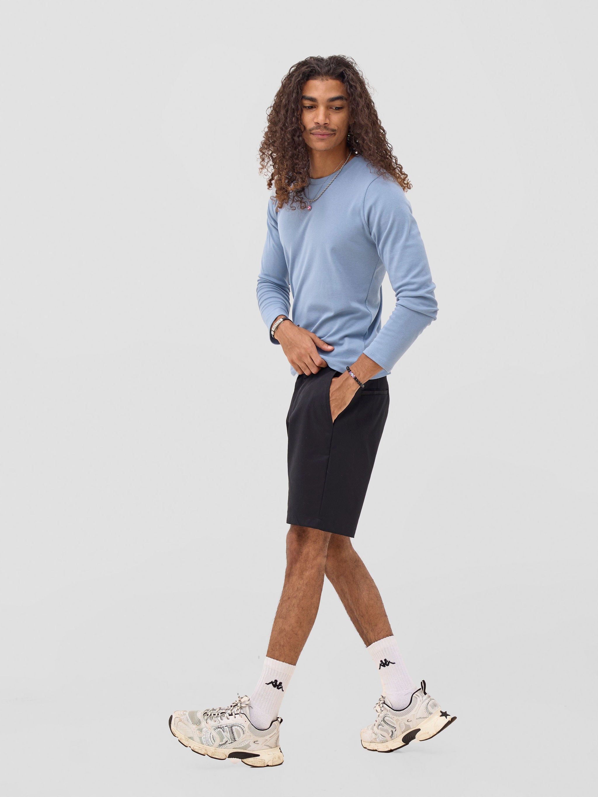 Zoya Sadira Men's Long Sleeve T Shirt - Light Blue