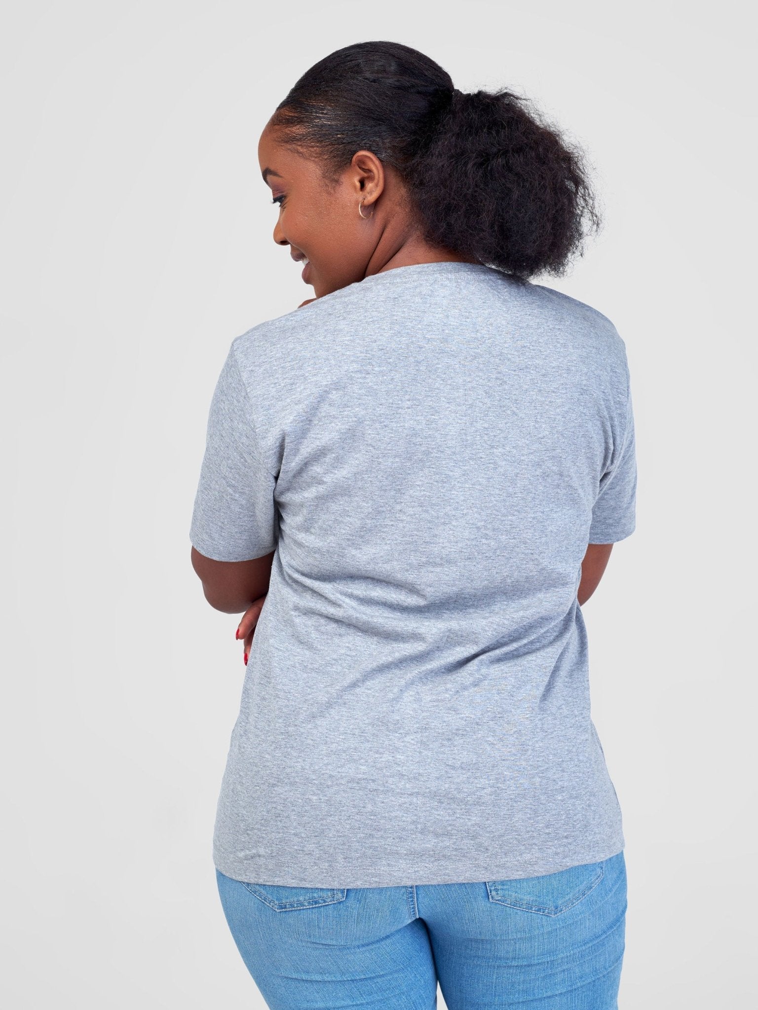 King's Collection Unisex Round Neck T-shirt - Grey - Shopzetu