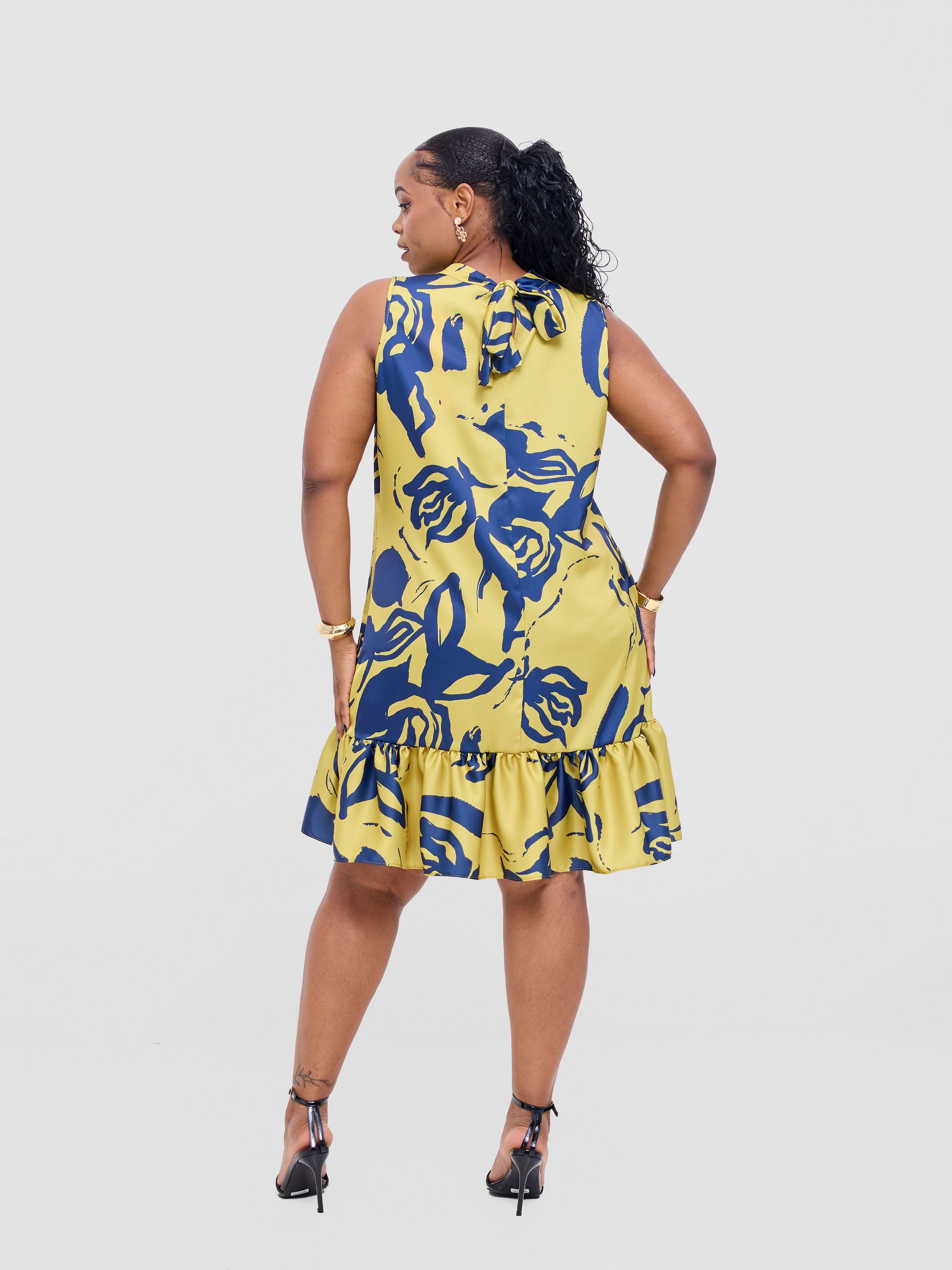 Vivo Kelemi 4.0 Sleeveless Dress - Lime / Navy Nashe Print