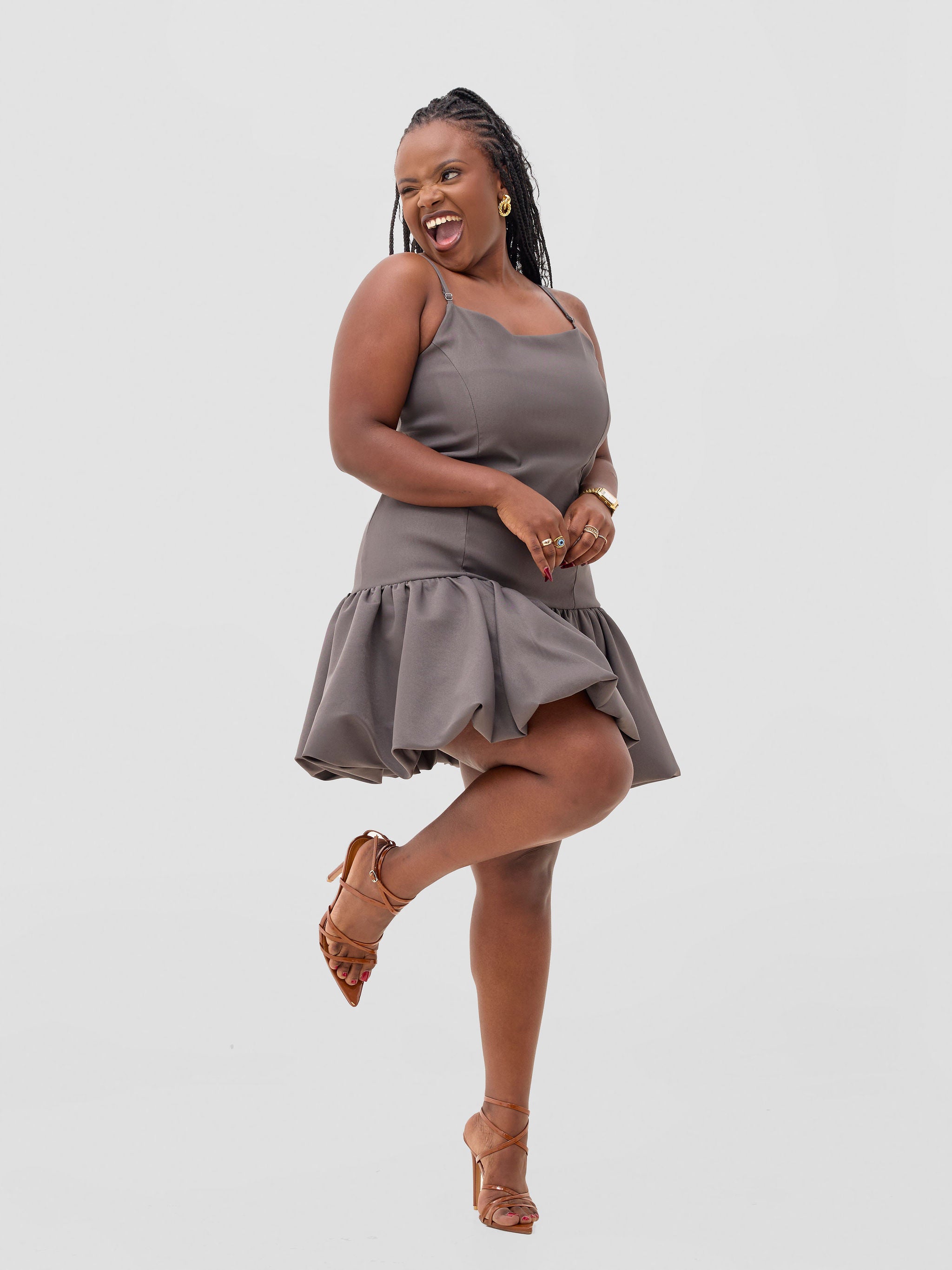 Zoya Sadira Mini Bubble Dress - Hunters