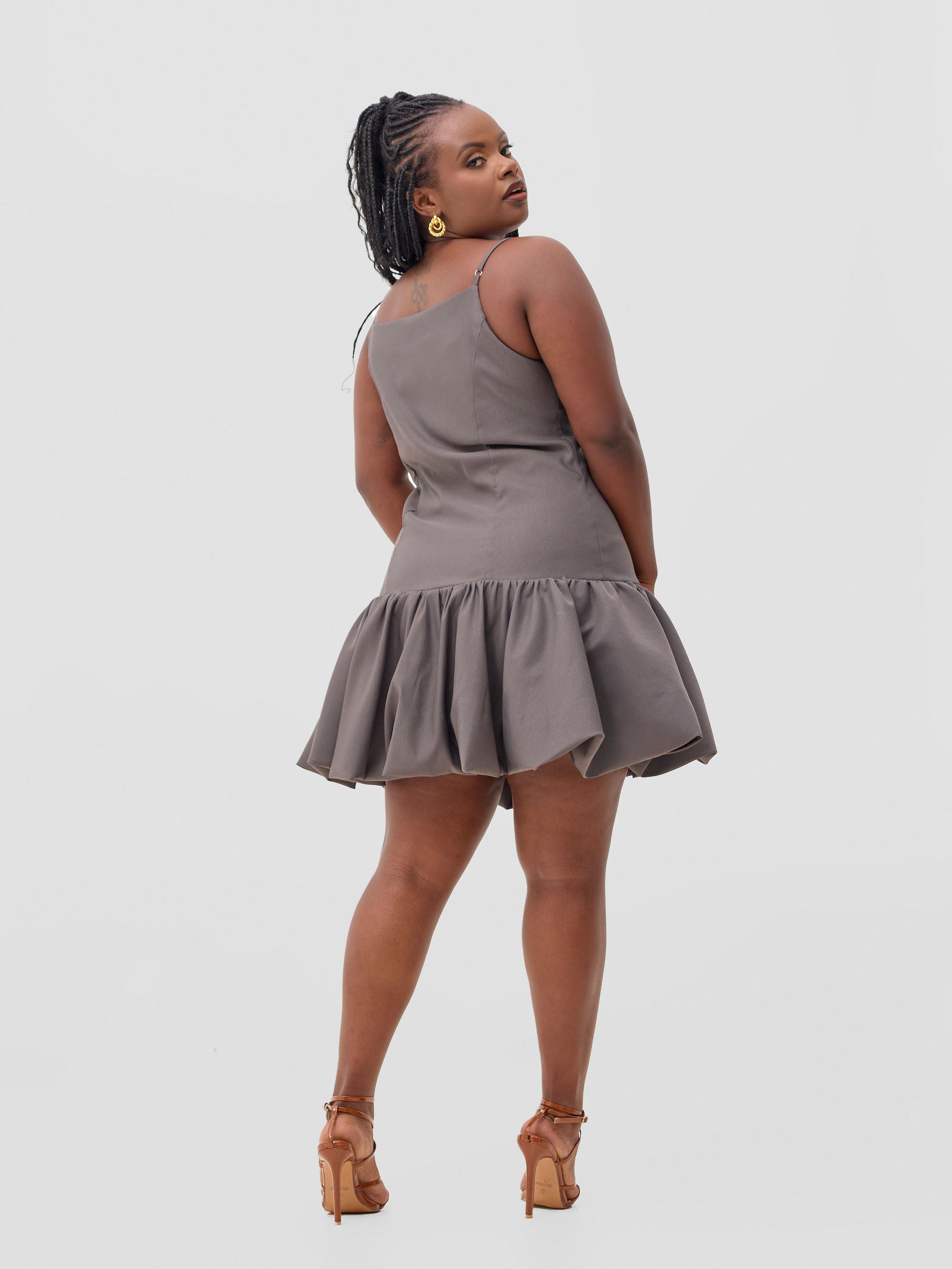 Zoya Sadira Mini Bubble Dress - Hunters