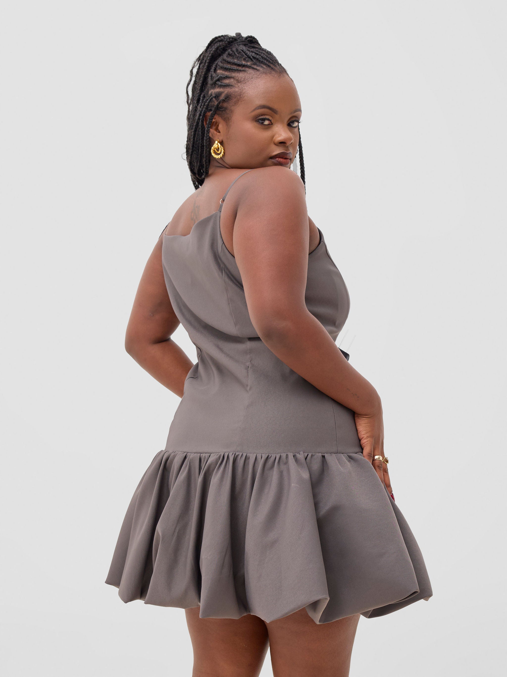 Zoya Sadira Mini Bubble Dress - Hunters
