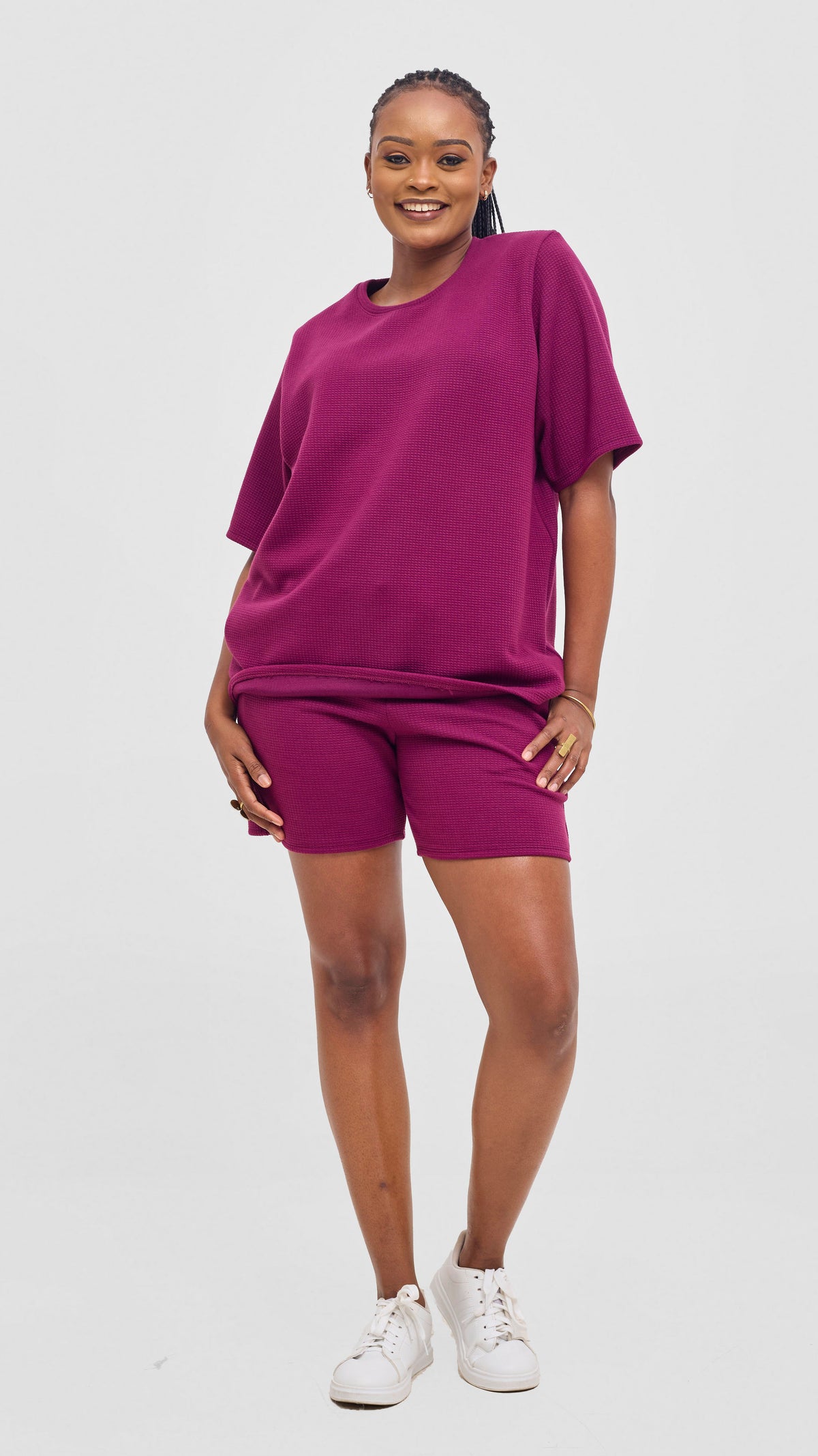Shiv Shikie X Safari V-Neck Long Sleeve Sweatshirt in Rib - Dark Tan main image 1
