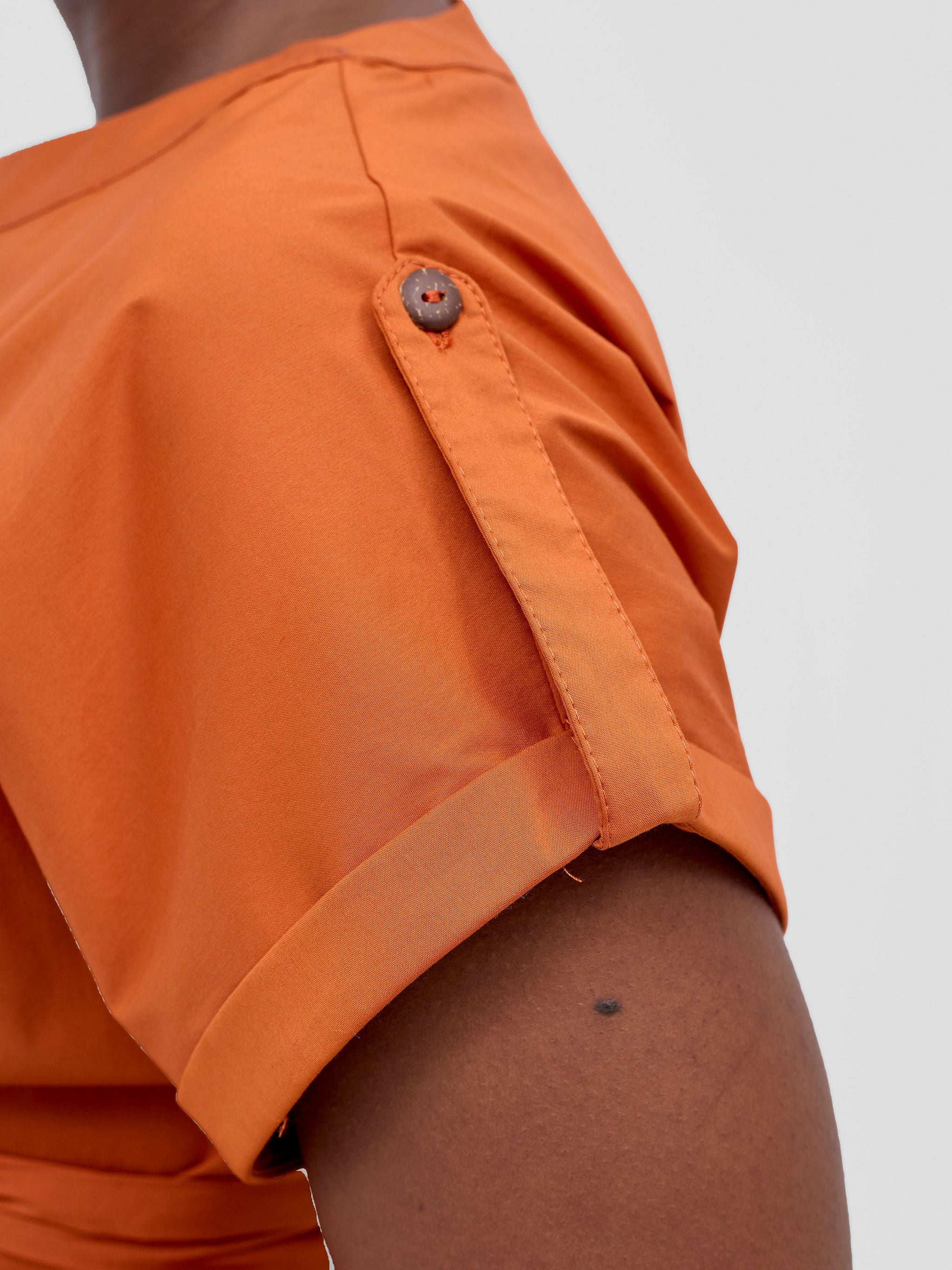 Safari Zene Drop Shoulder Above Knee Dress - Rust