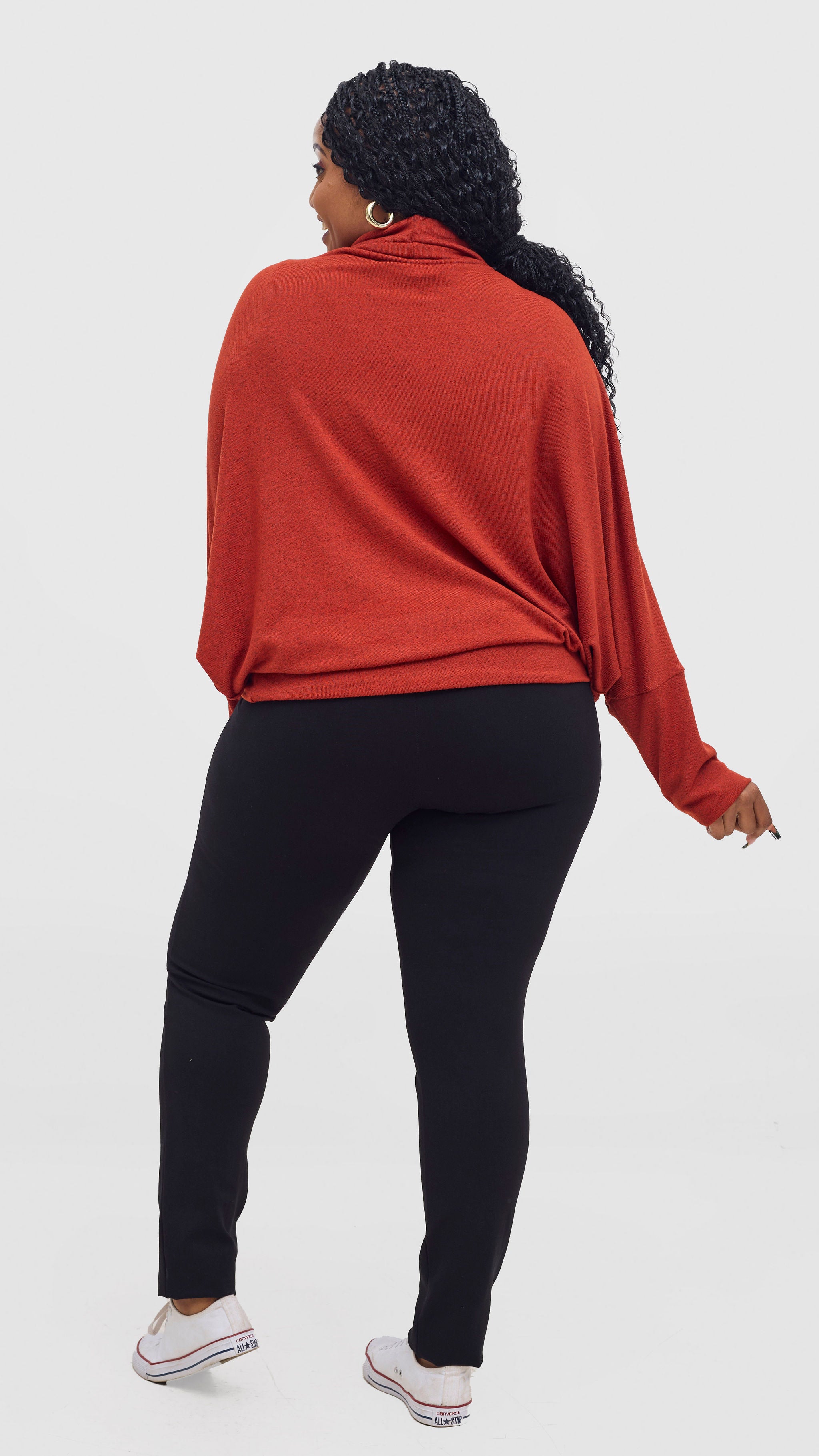 Vivo Basic Dolman Sweater - Rust