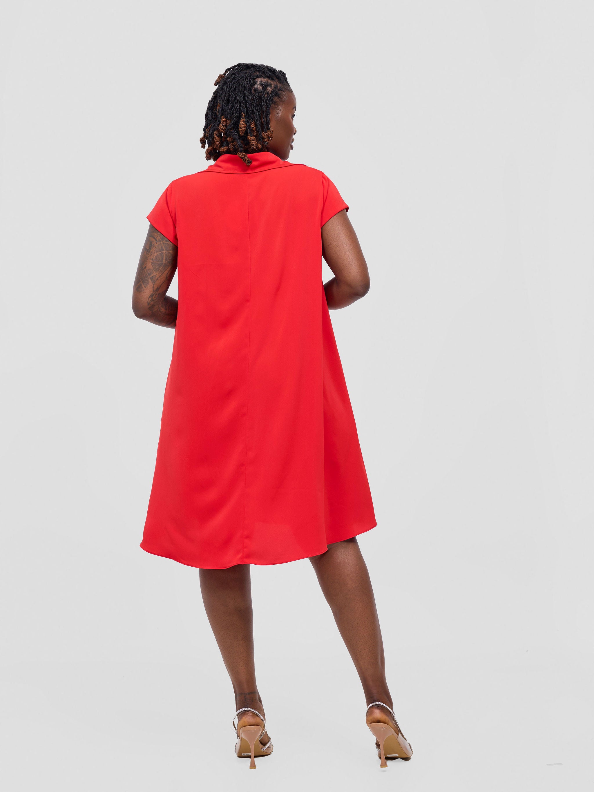 Vivo Yumi Cap Sleeve Dress - Red
