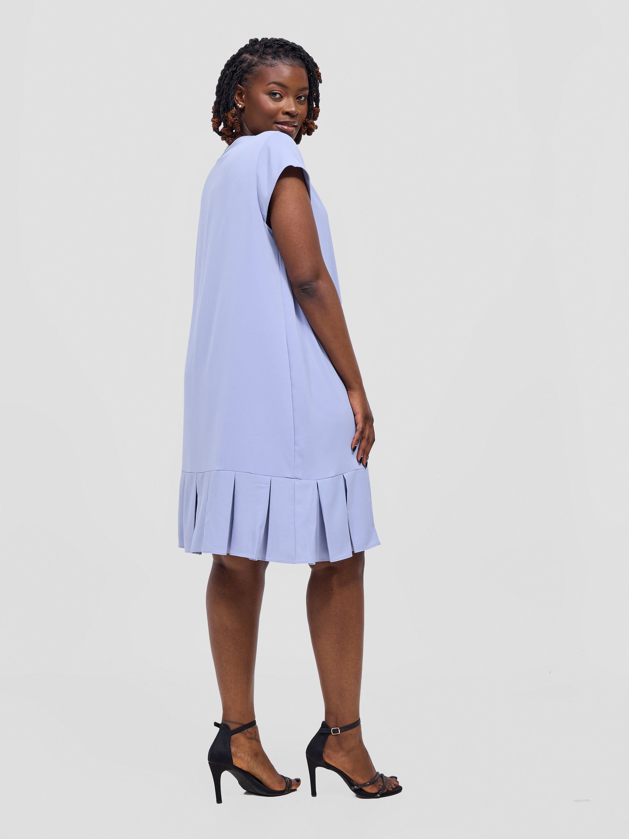 Vivo Zawadi Inverted Pleat Dress - Lilac