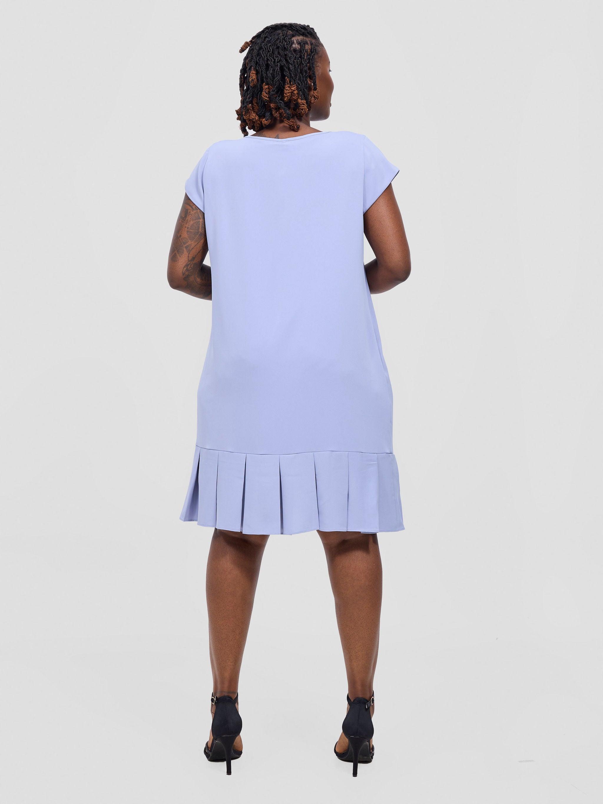 Vivo Zawadi Inverted Pleat Dress - Lilac