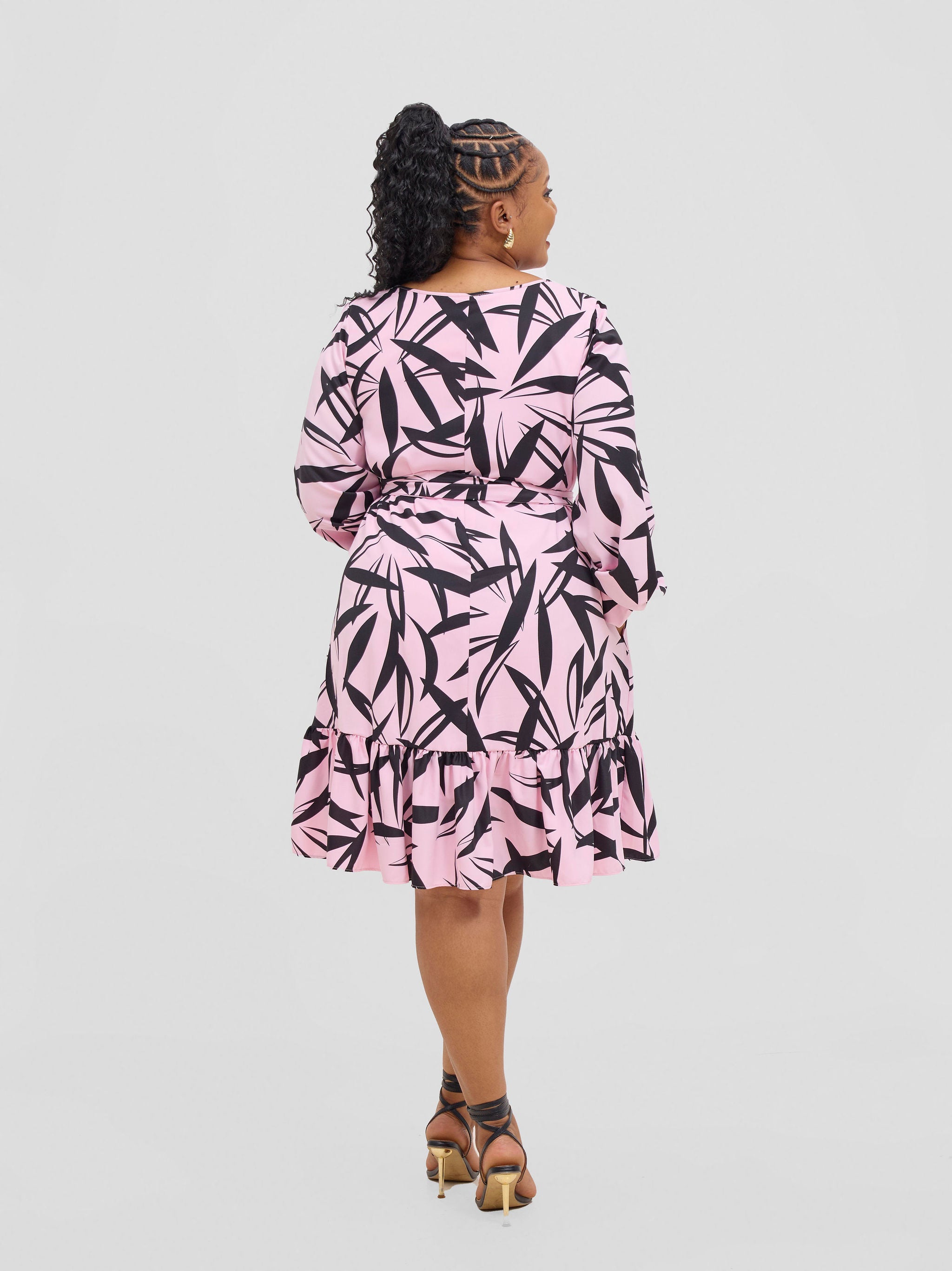 Vivo Serwa Tent Dress - Pink / Black Wera Print