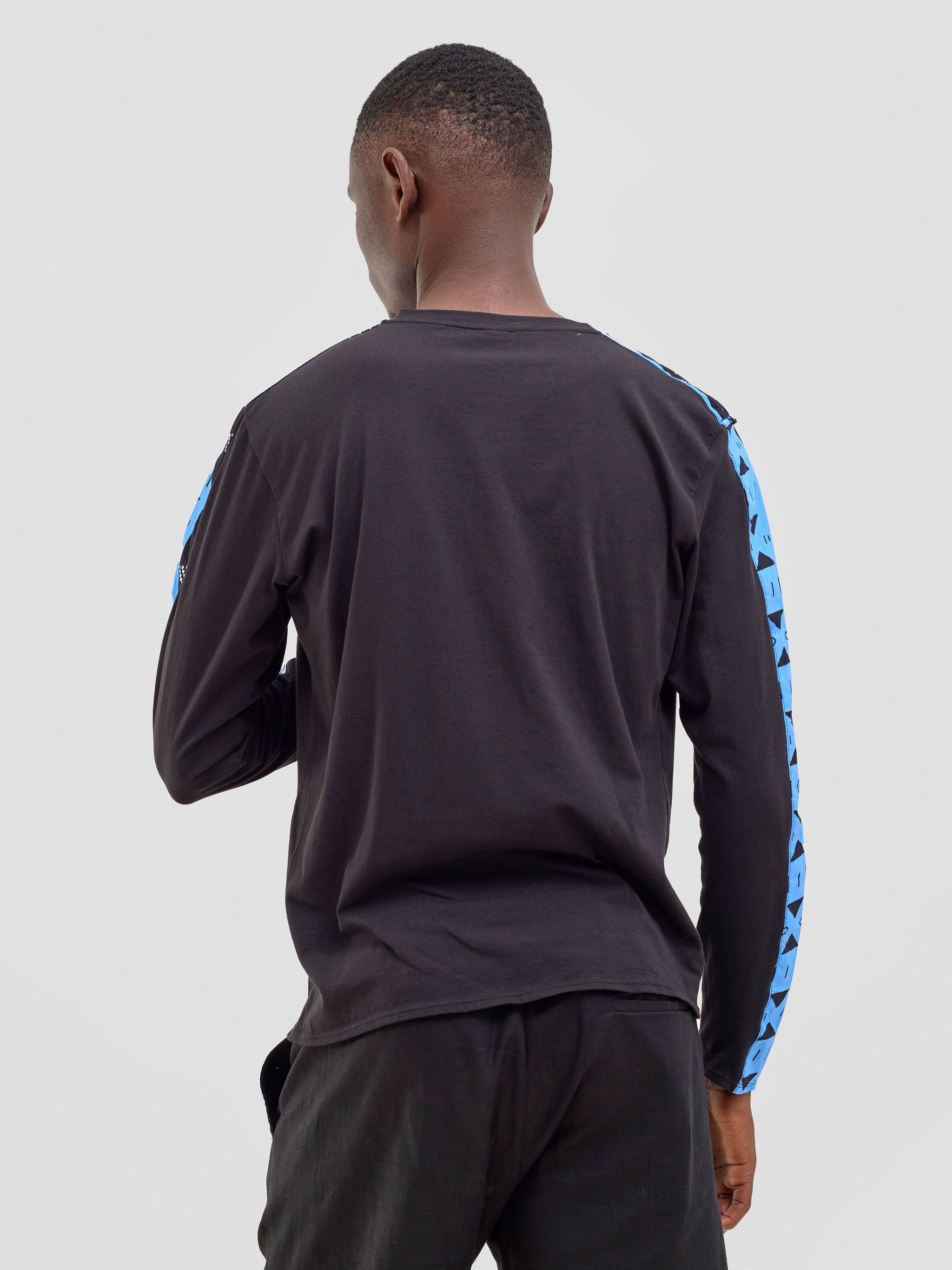 Safari Men's Long Sleeve T-shirt - Black / Elmi Print