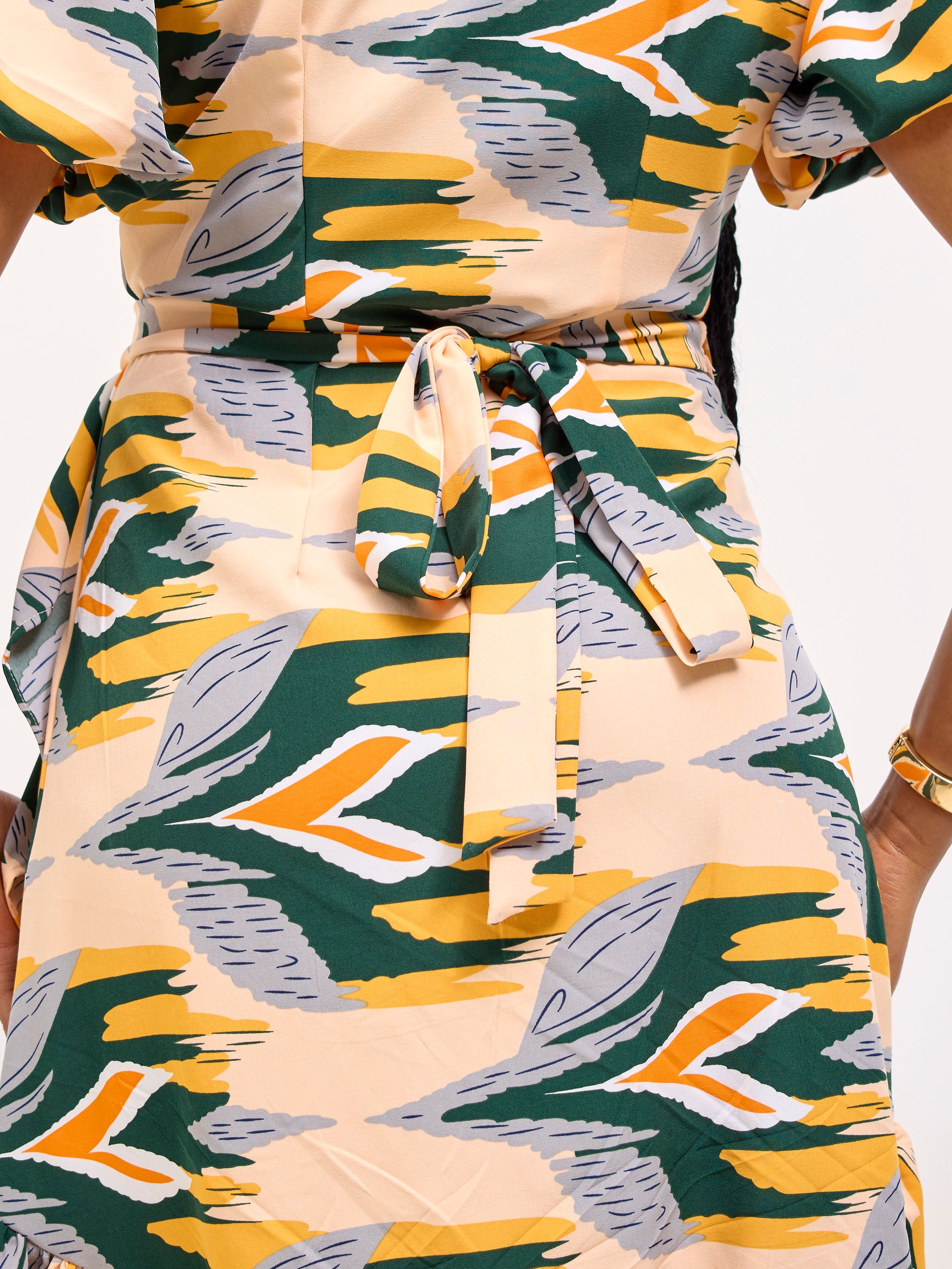 Vivo Hadiya Wrap Dress - Hunters / White Print
