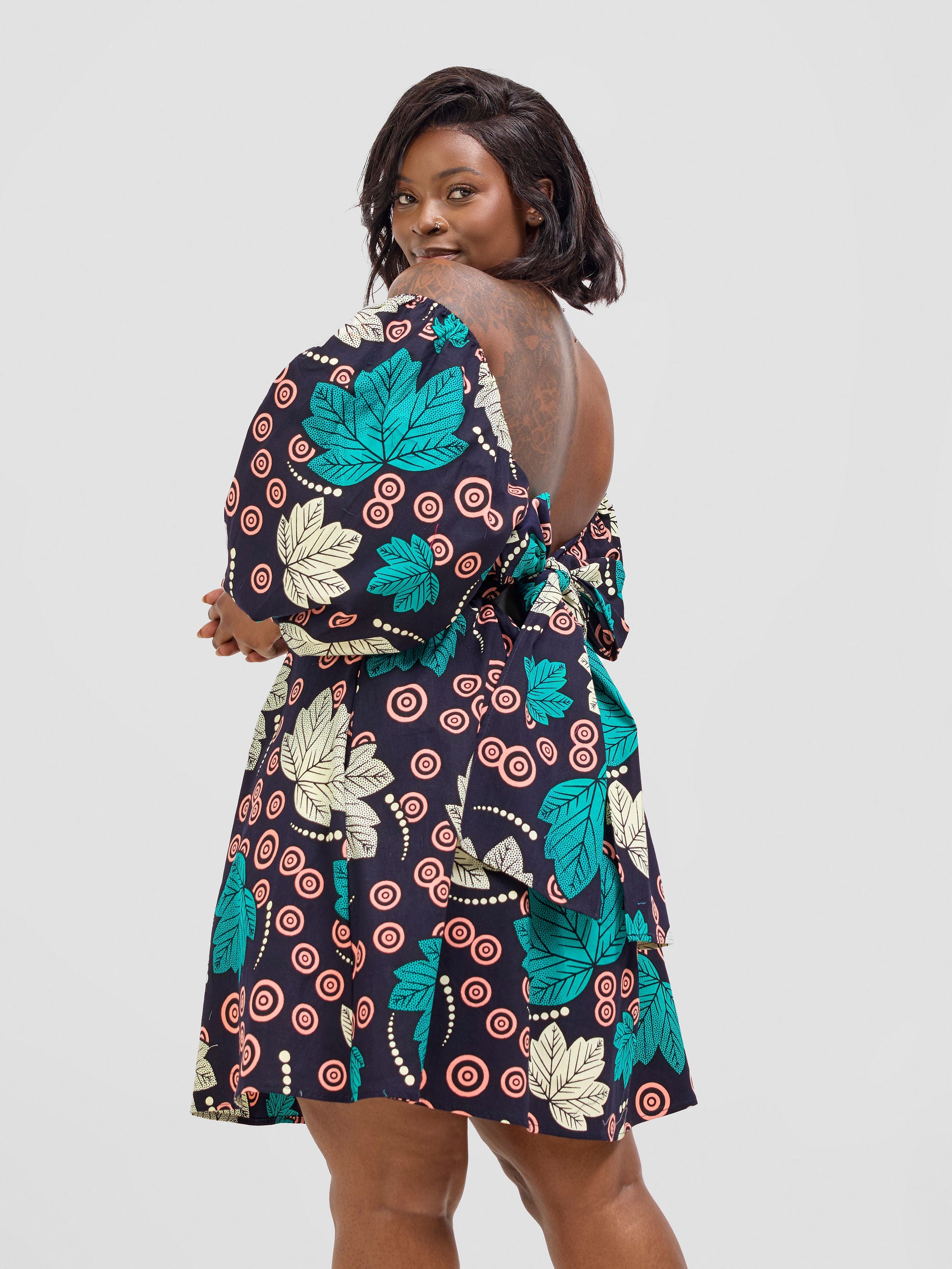 Safari Njano Front Tie Dress - Lira