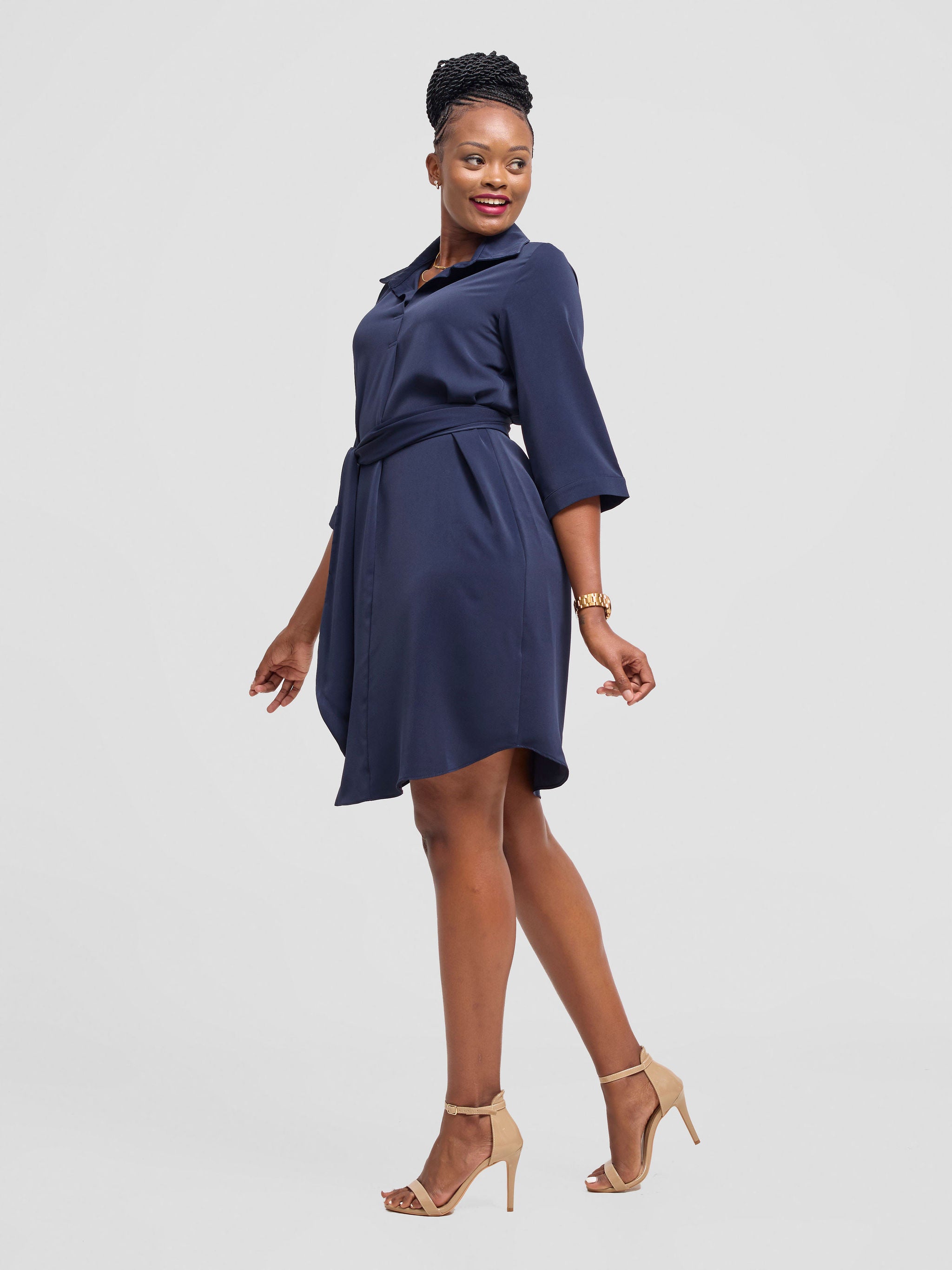 Vivo Nala Shirt Dress - Dark Navy Blue