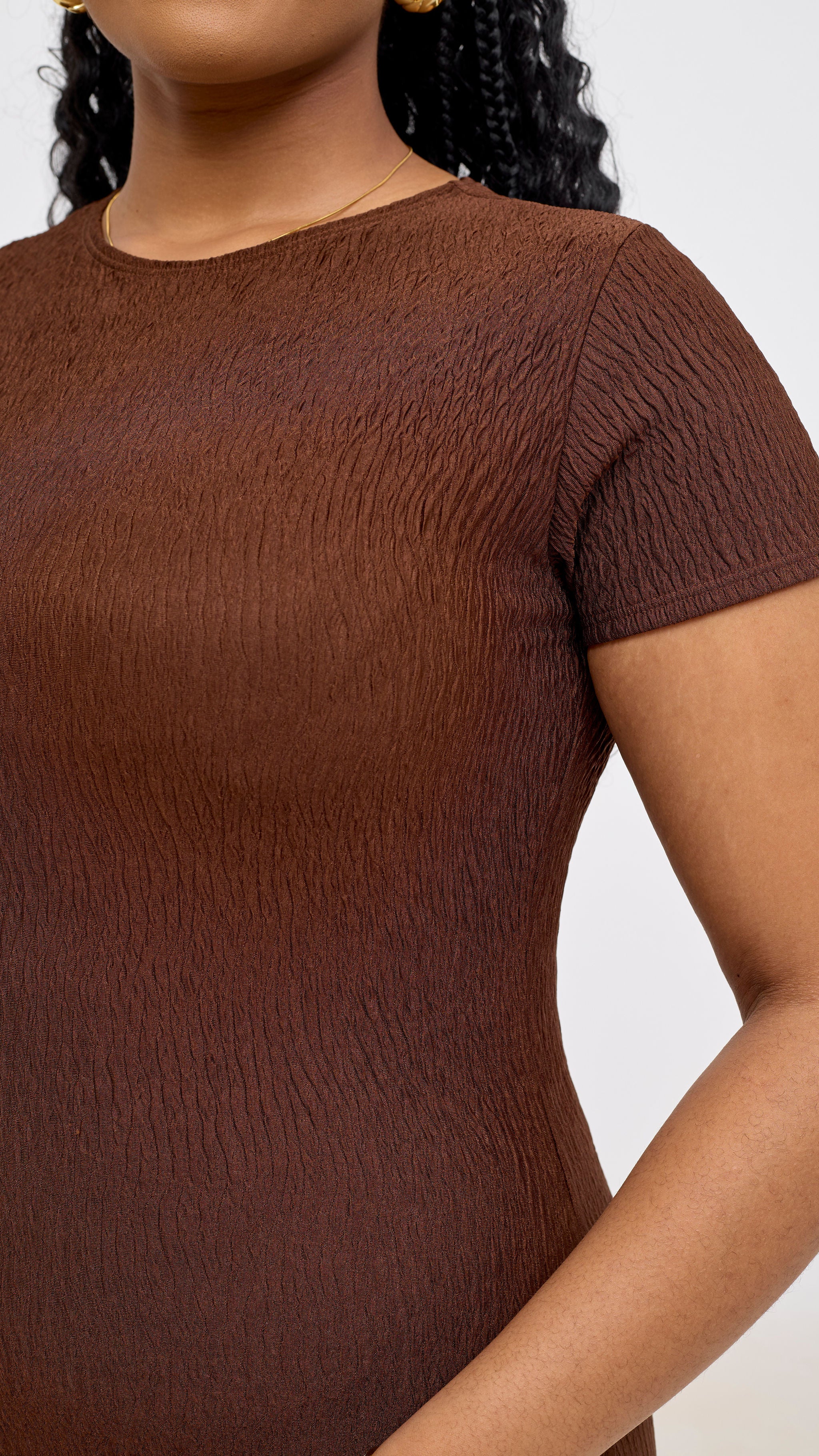 Vivo Kaisa Short Sleeve Maxi Bodycon - Chocolate