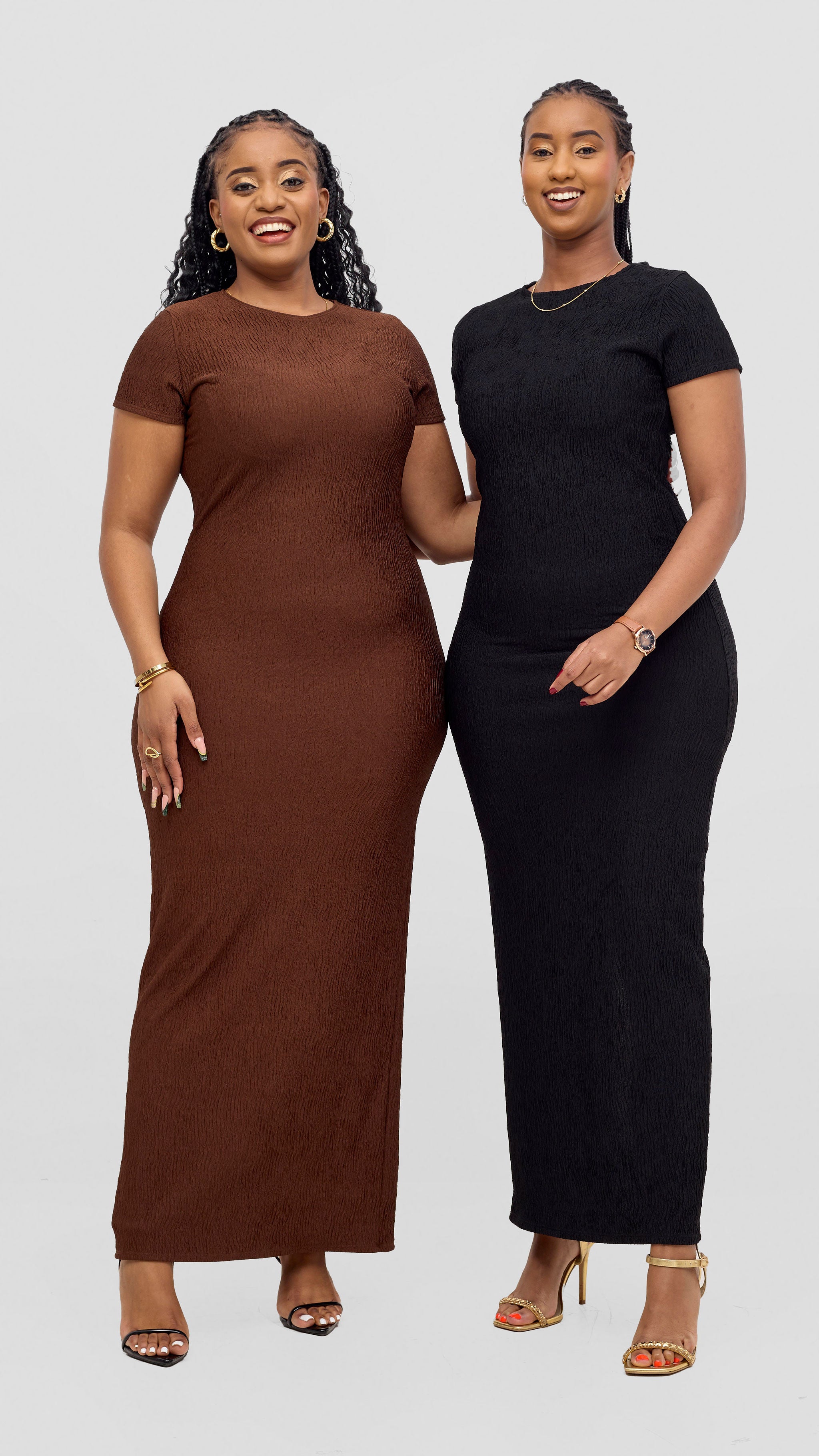 Vivo Kaisa Short Sleeve Maxi Bodycon - Chocolate