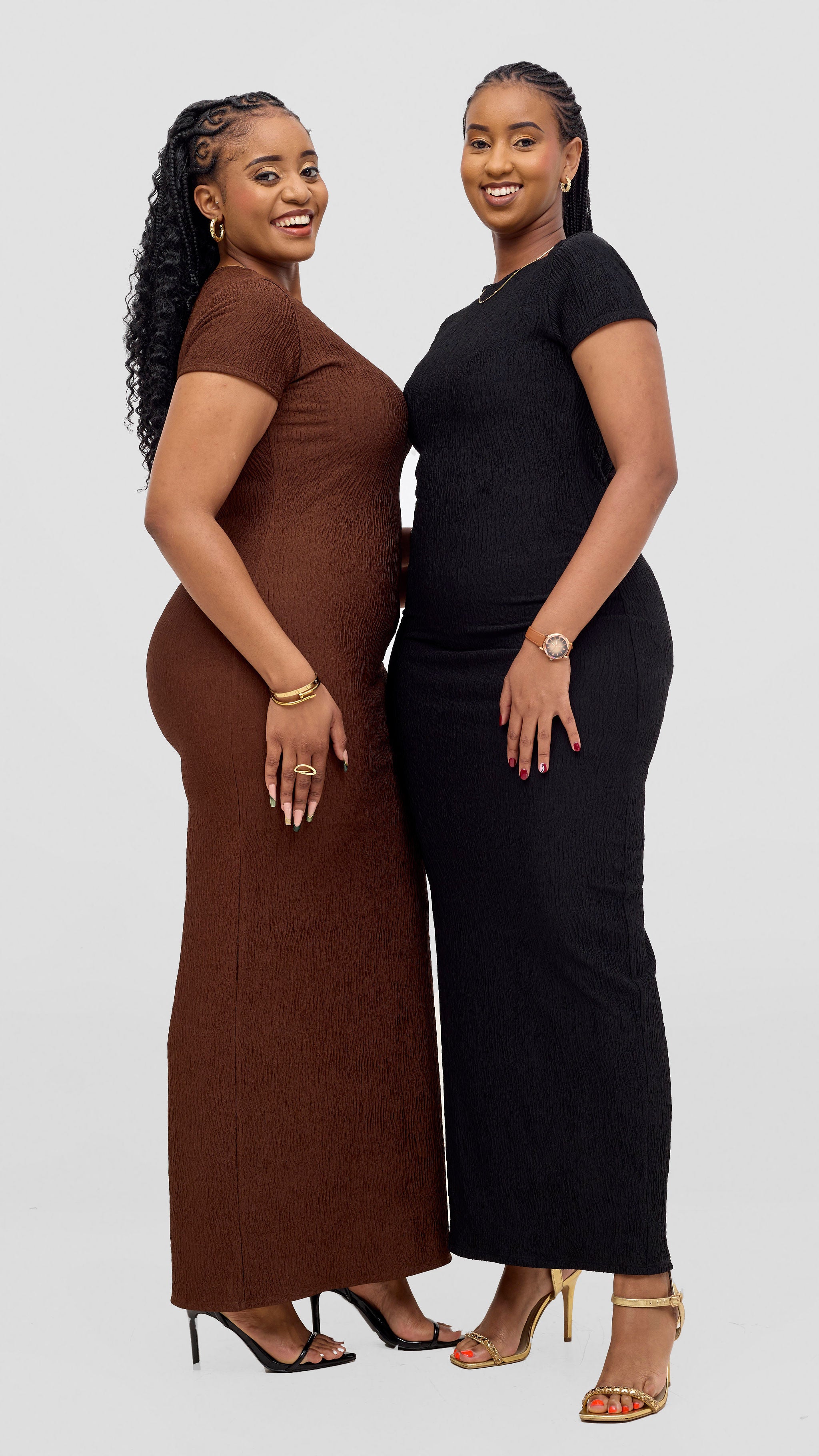 Vivo Kaisa Short Sleeve Maxi Bodycon - Chocolate