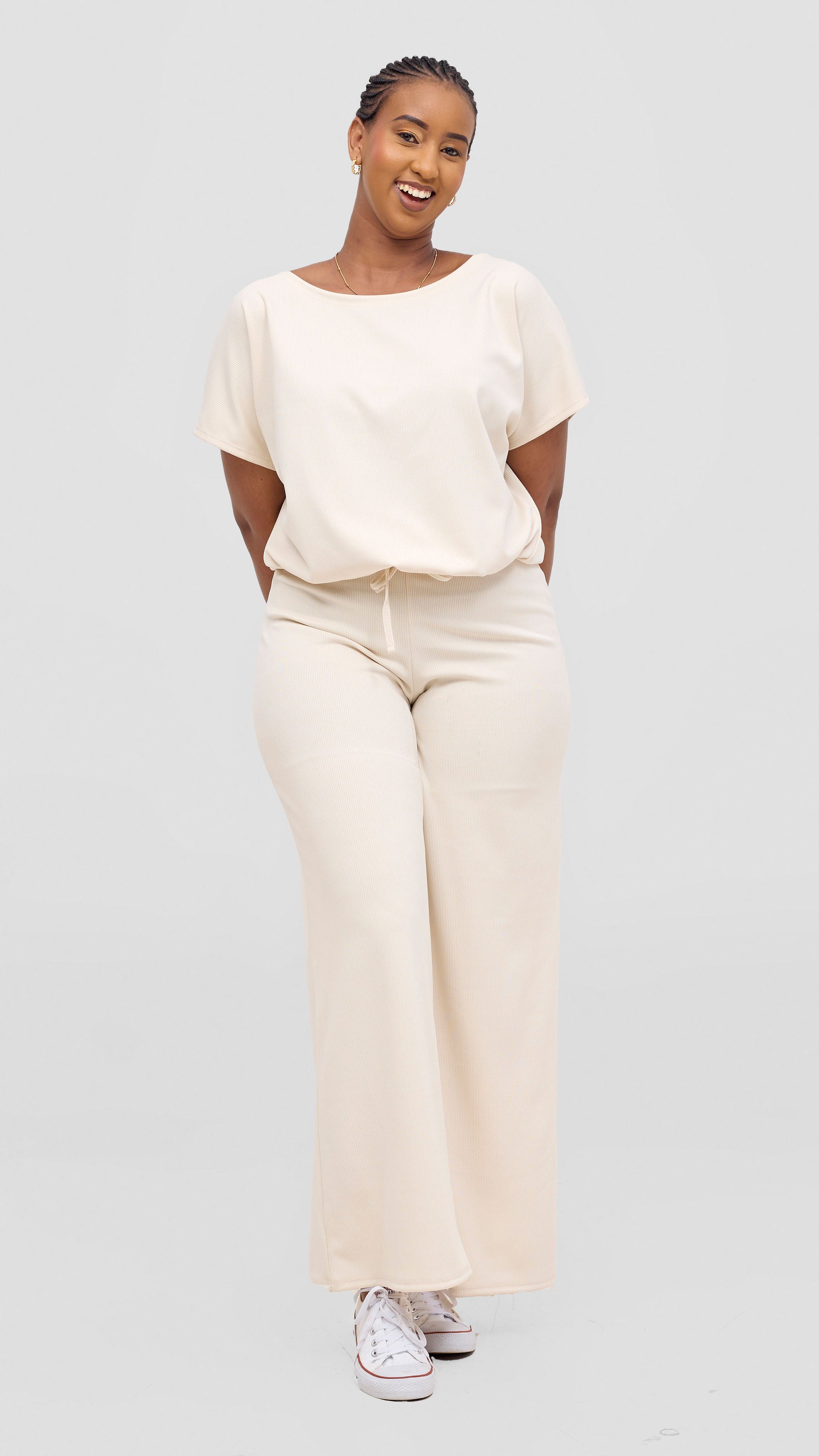 Vivo Safa Straight Leg Pants - Buttermilk