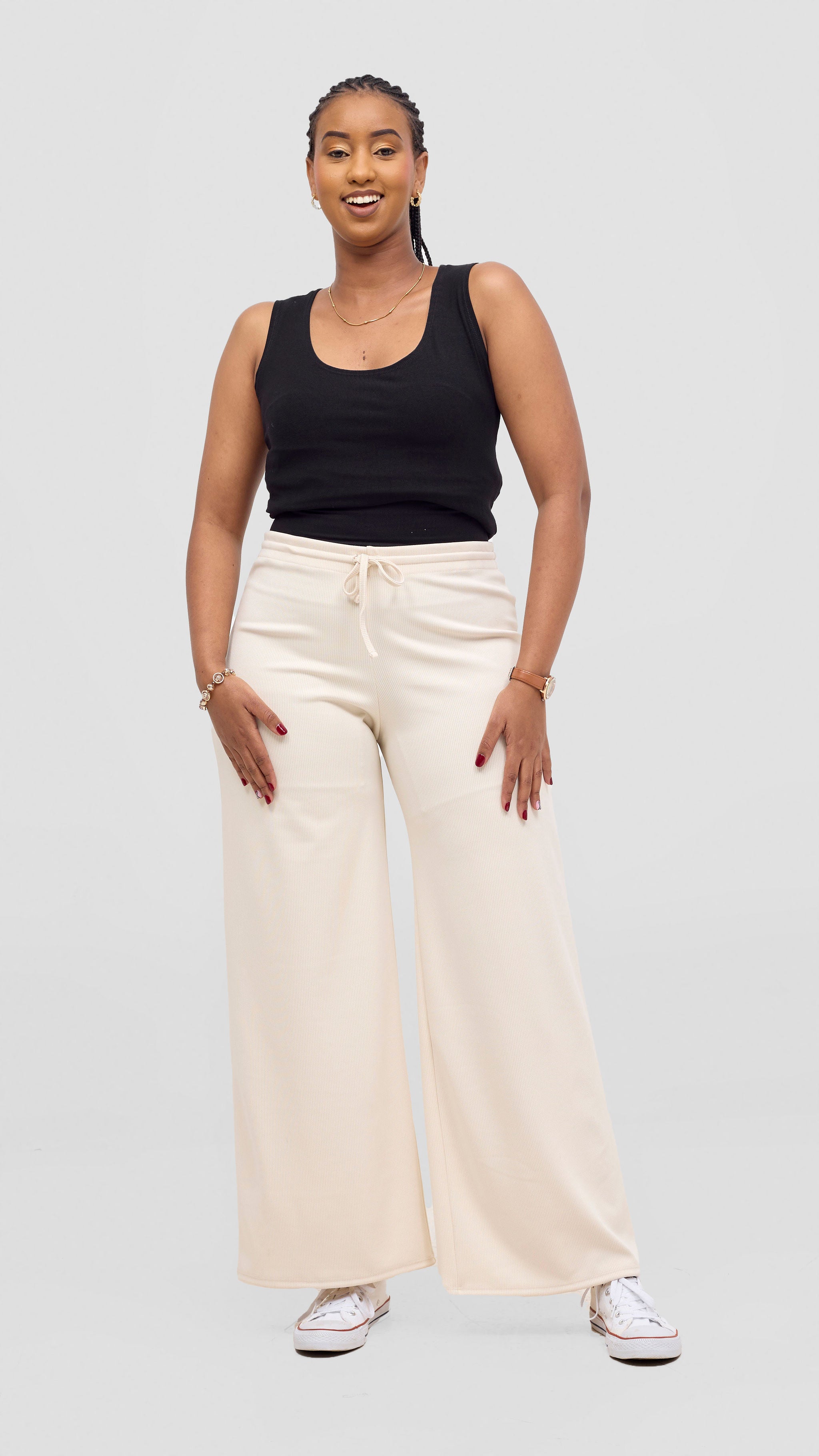 Vivo Safa Straight Leg Pants - Buttermilk