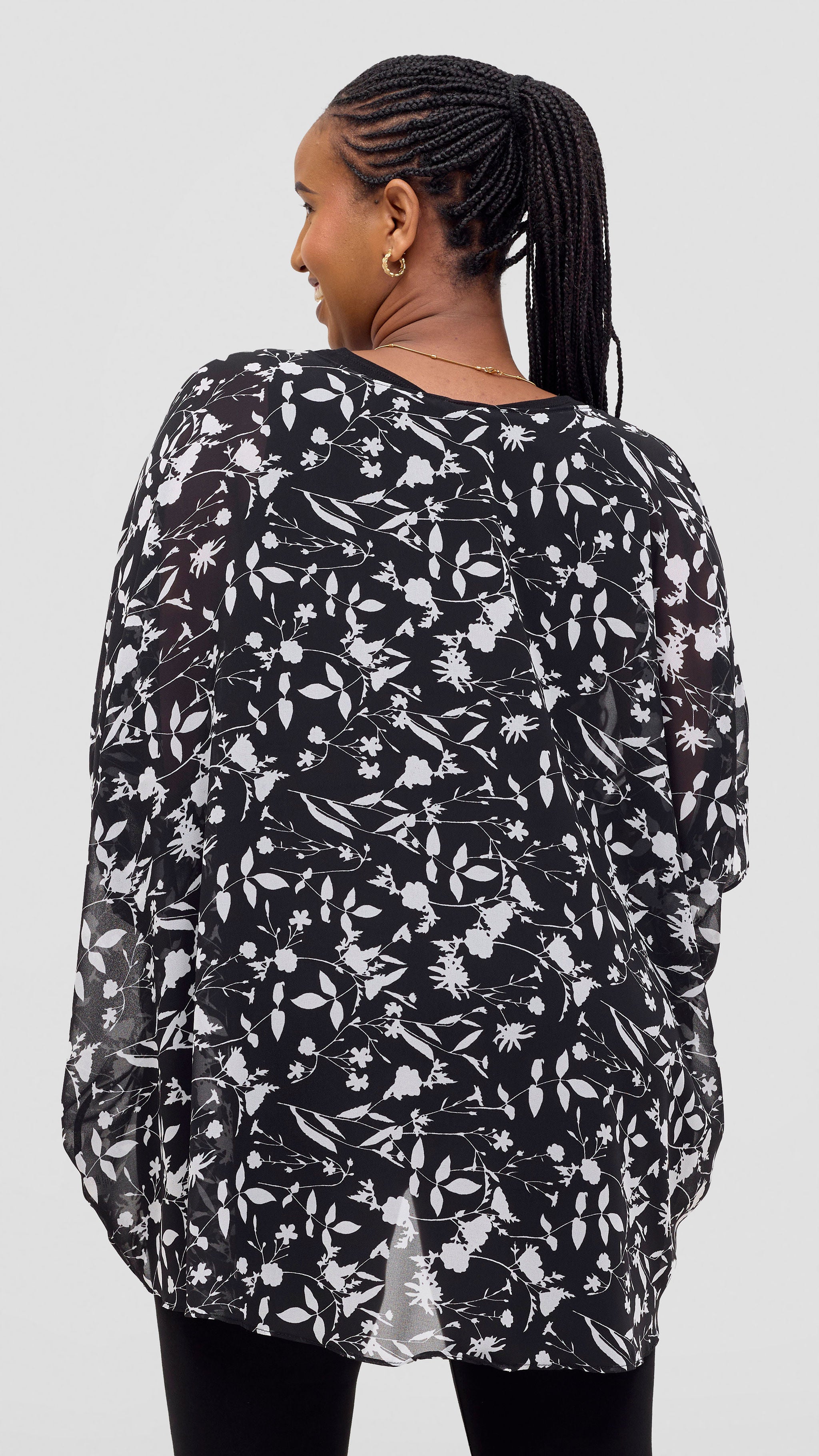 Vivo Ayana Wide High Low Top - Black / White Print