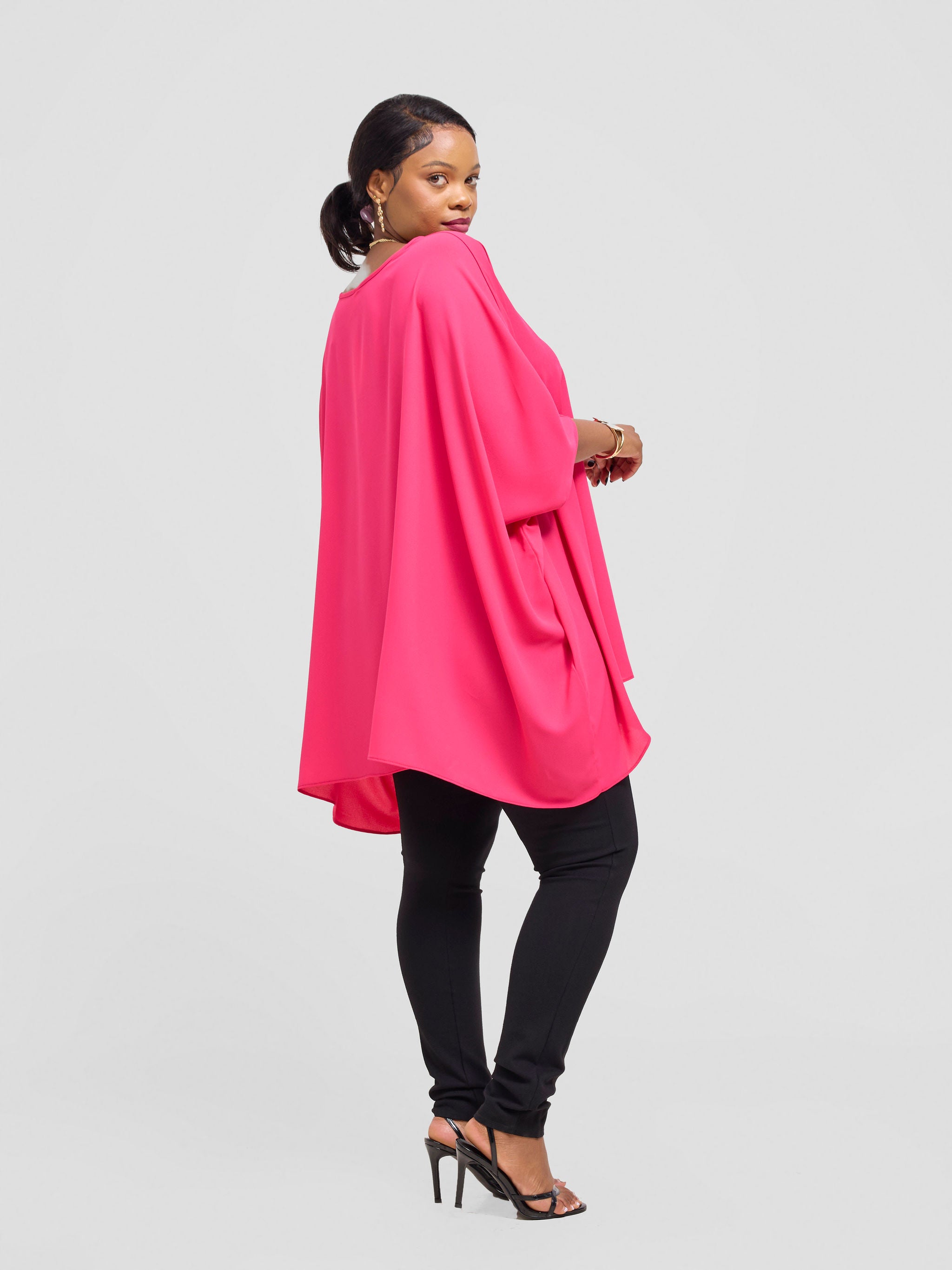 Vivo Liv Wide Crepe Top - Hot Pink