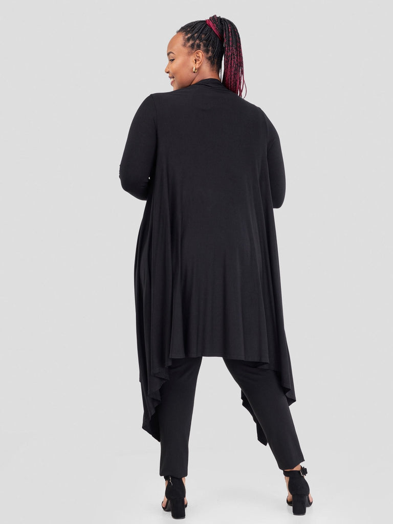 Vivo Basic Long Sleeve Cascade Waterfall - Black - Shopzetu