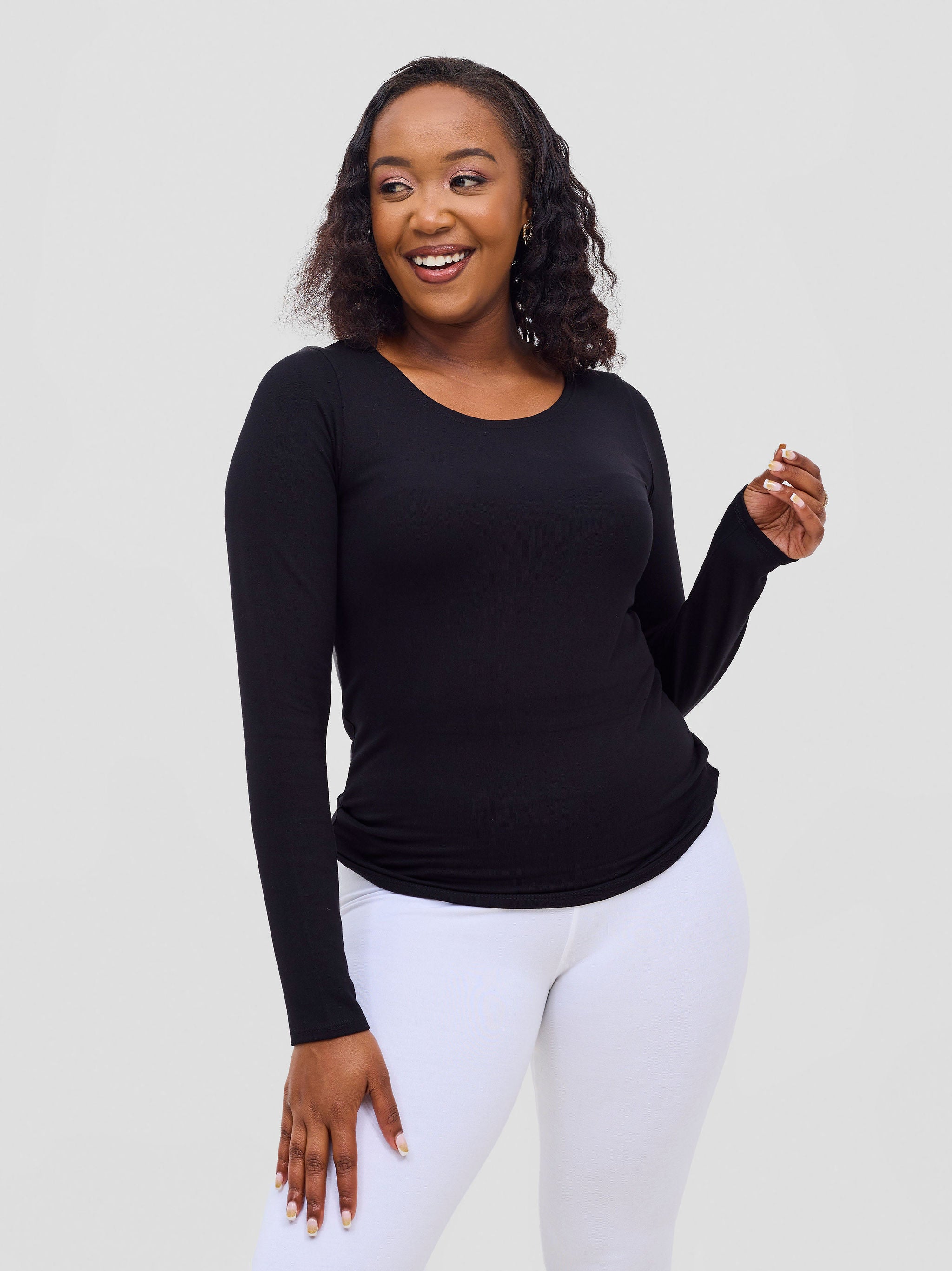 Vivo Basic Val Long Sleeve Top - Black