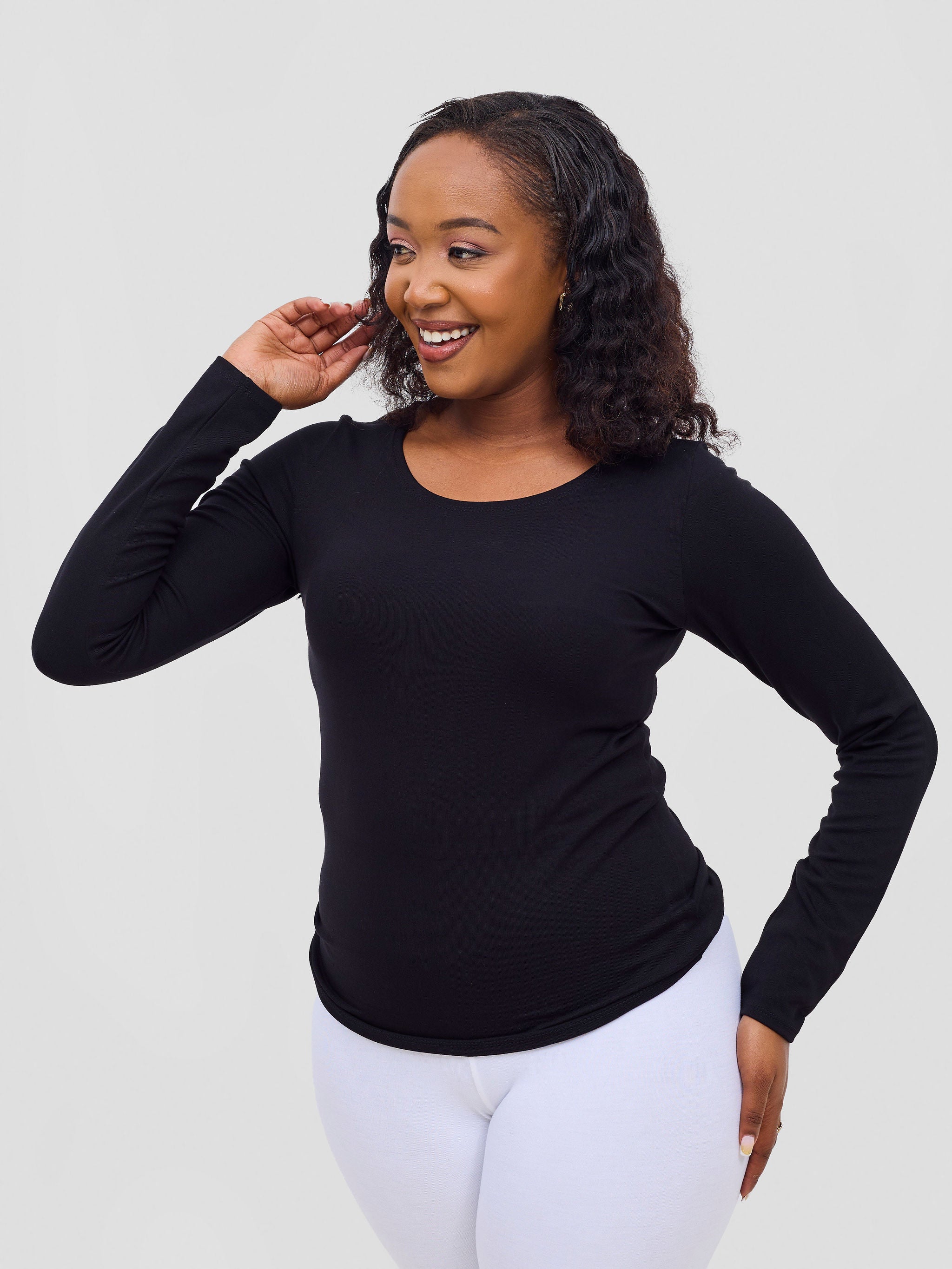 Vivo Basic Val Long Sleeve Top - Black