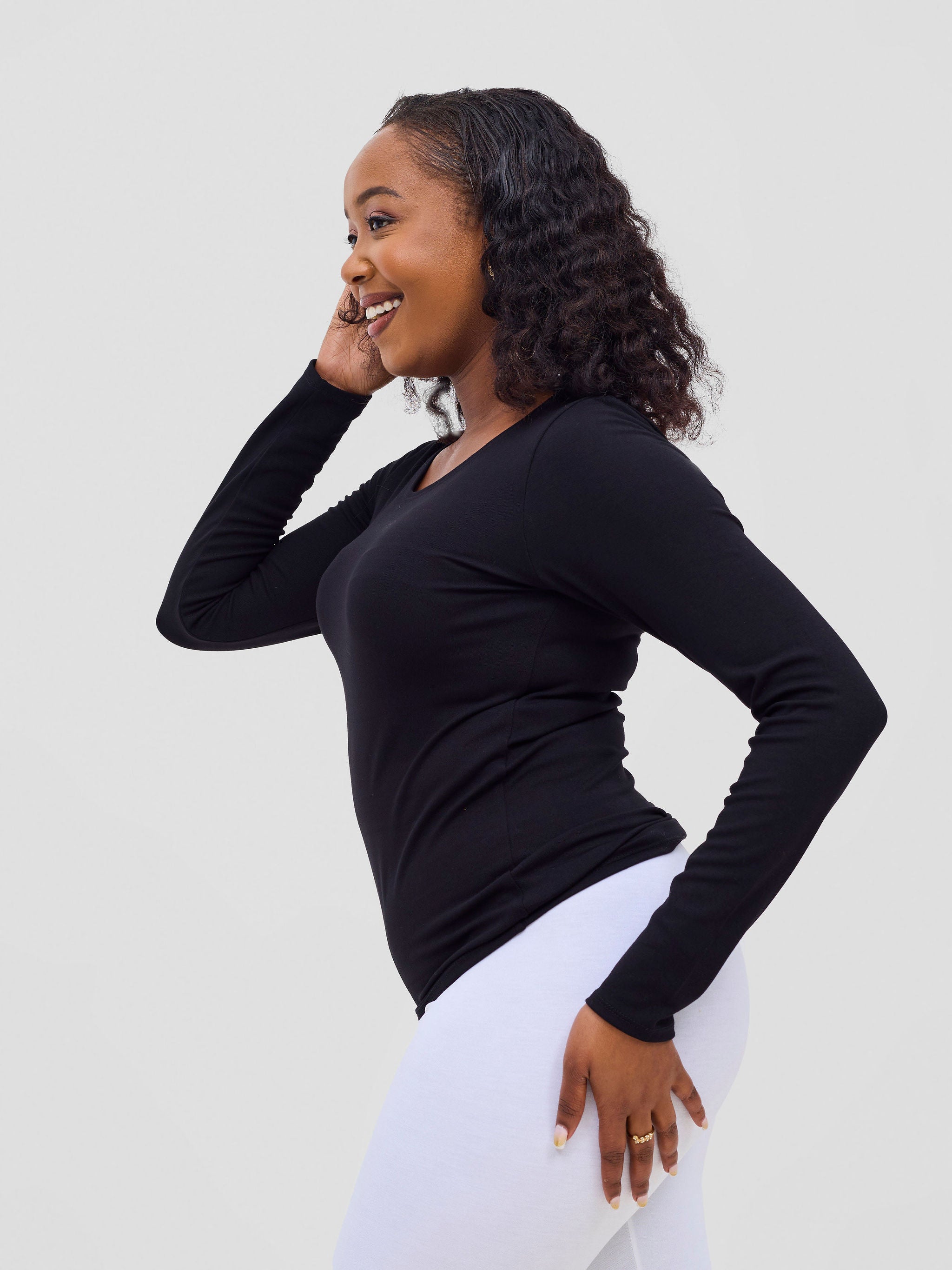 Vivo Basic Val Long Sleeve Top - Black