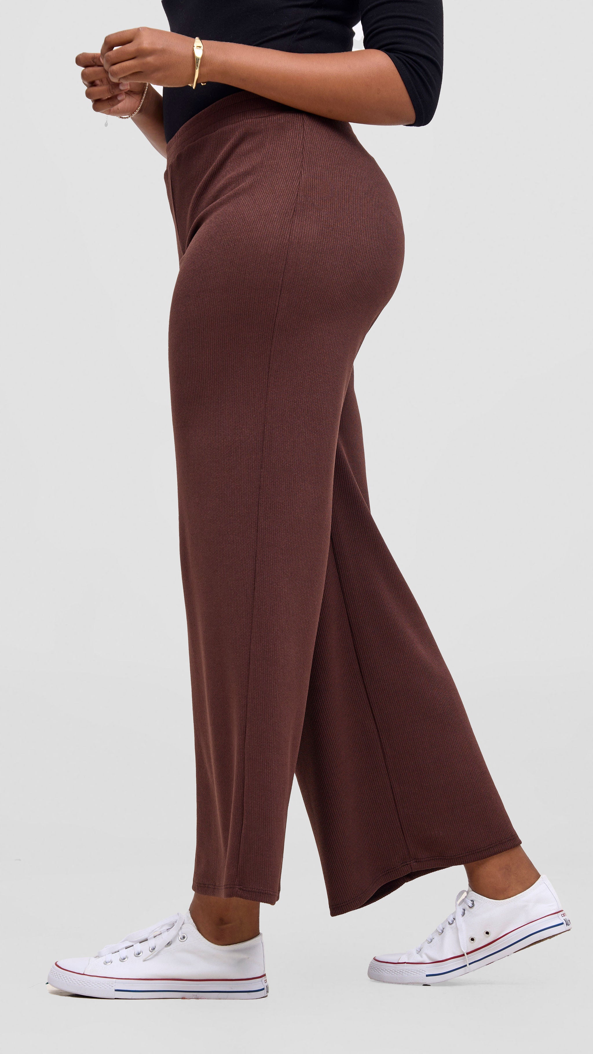 Vivo Rema Straight Leg Pants - Chocolate