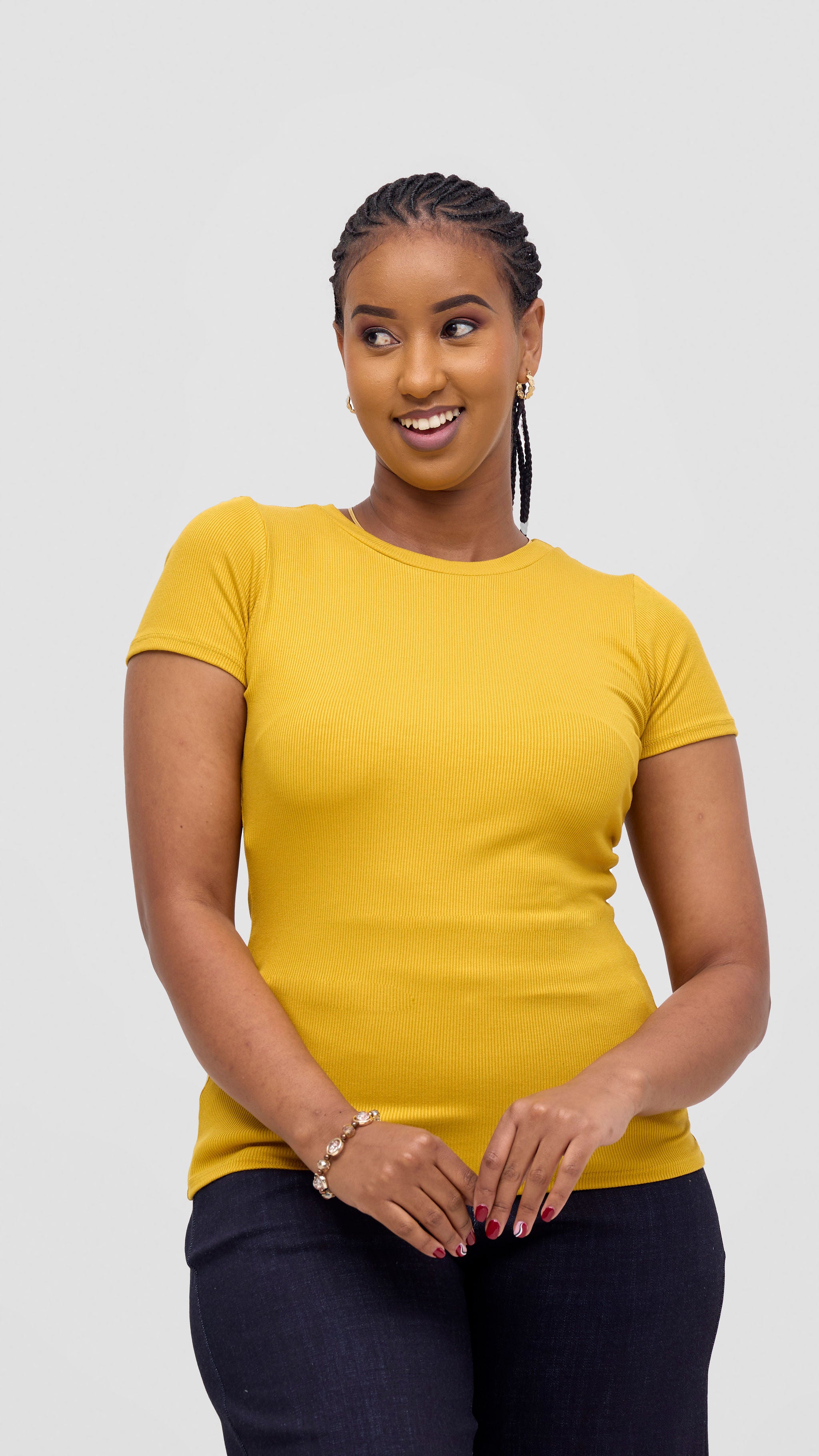 Vivo Ari Short Sleeve Top -Mustard