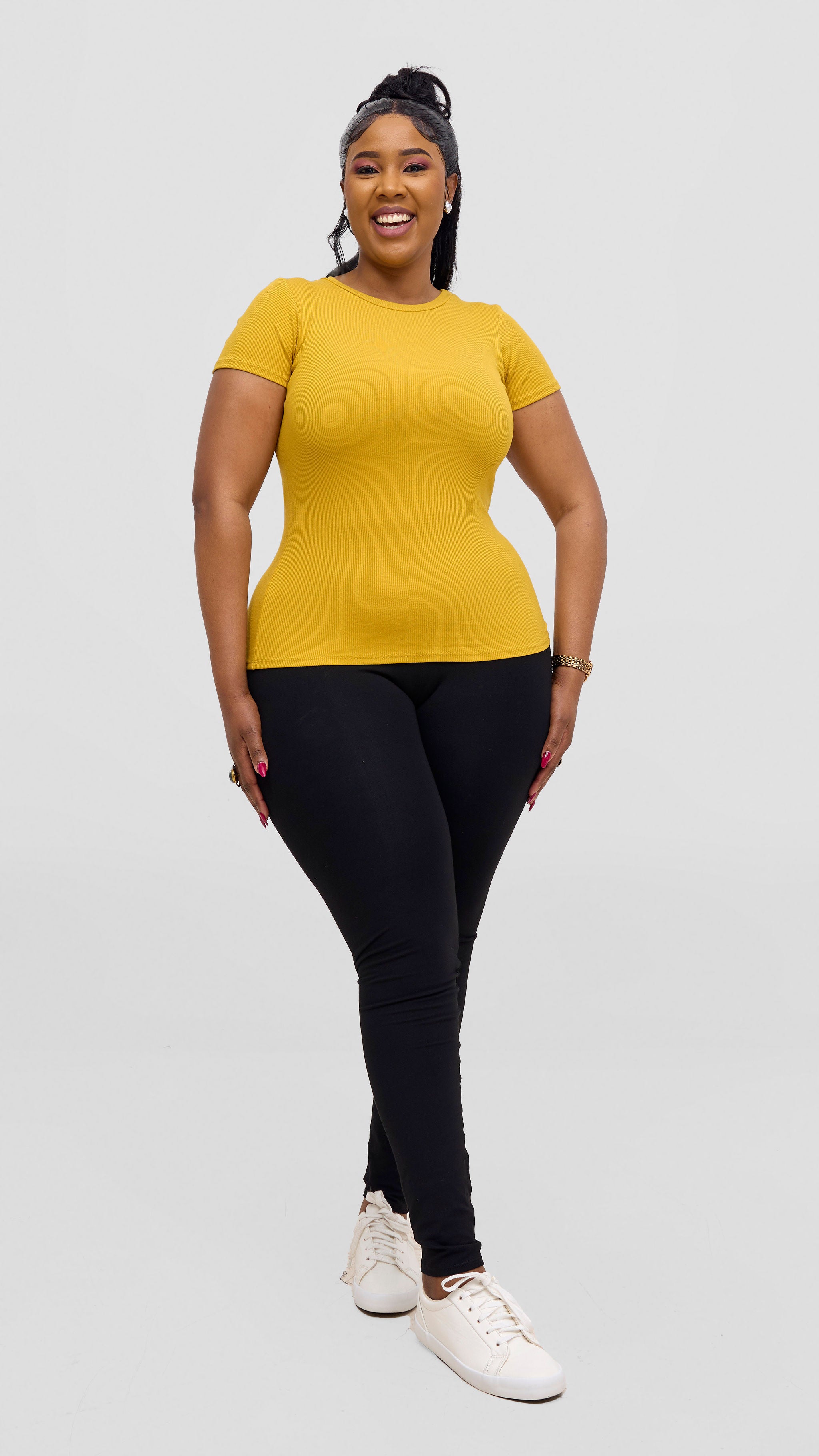 Vivo Ari Short Sleeve Top -Mustard