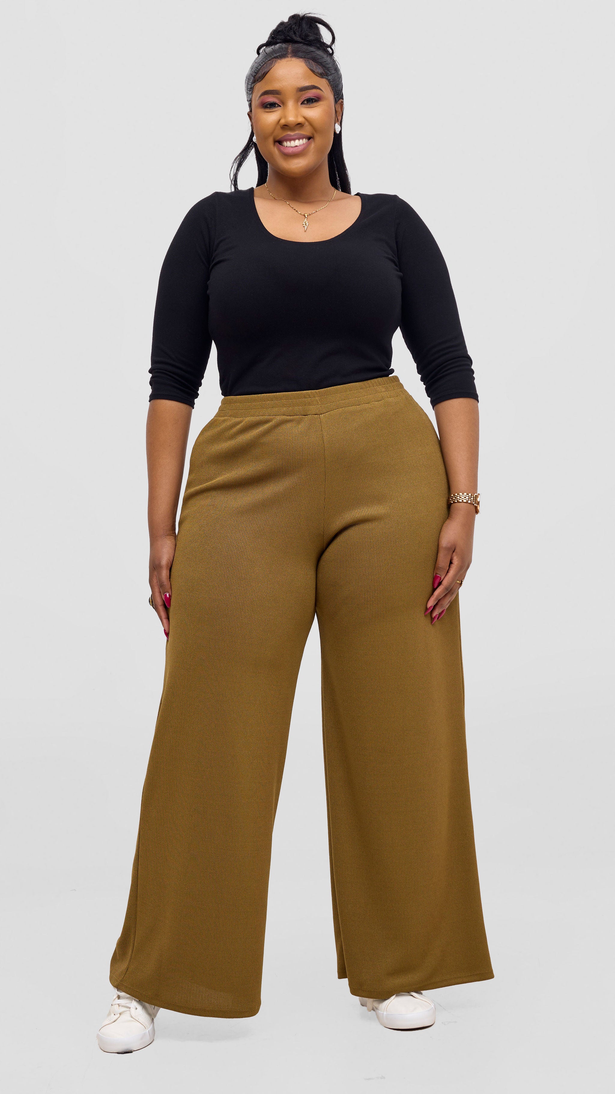 Vivo Rema Straight Leg Pants - Dark Olive