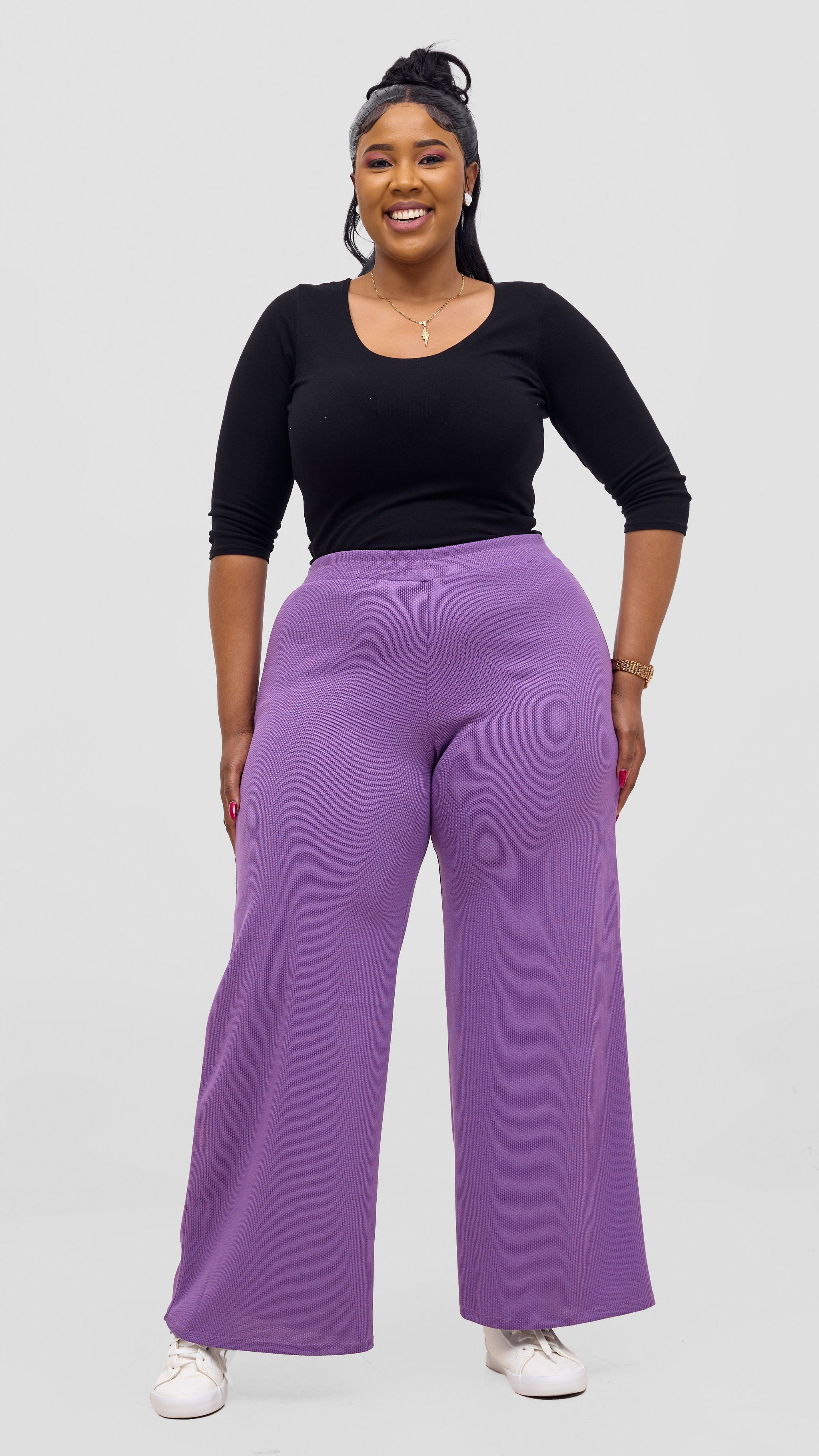 Vivo Rema Straight Leg Pants - Lilac