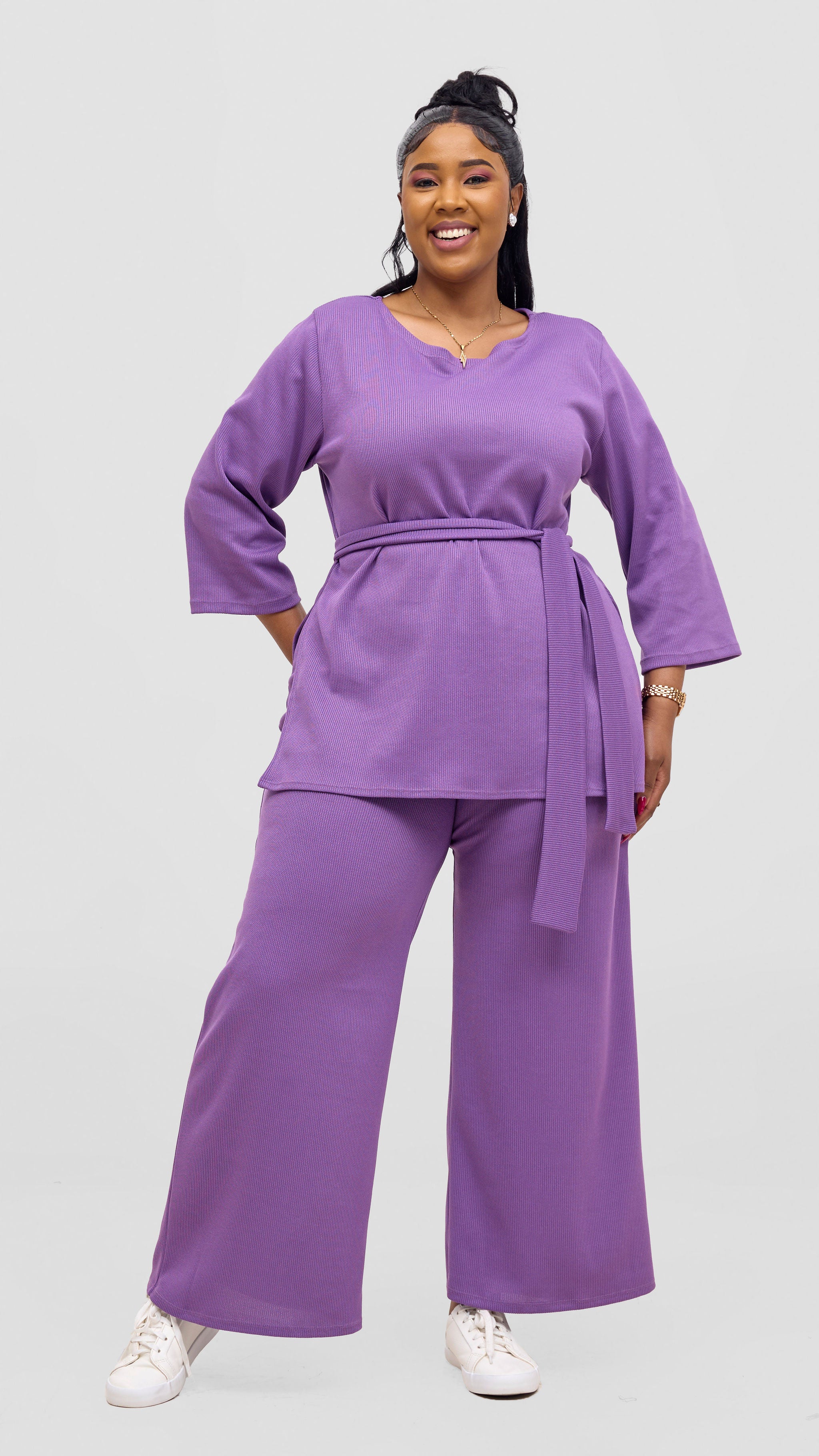Vivo Rema Straight Leg Pants - Lilac