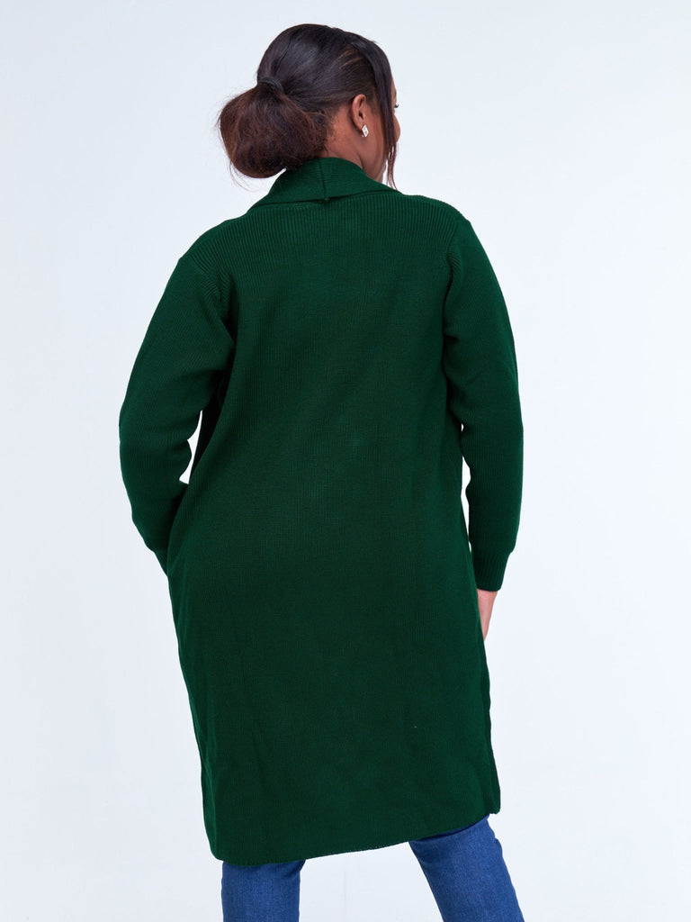 Vivo Long Sleeve Midi Waterfall - Dark Green - Shopzetu