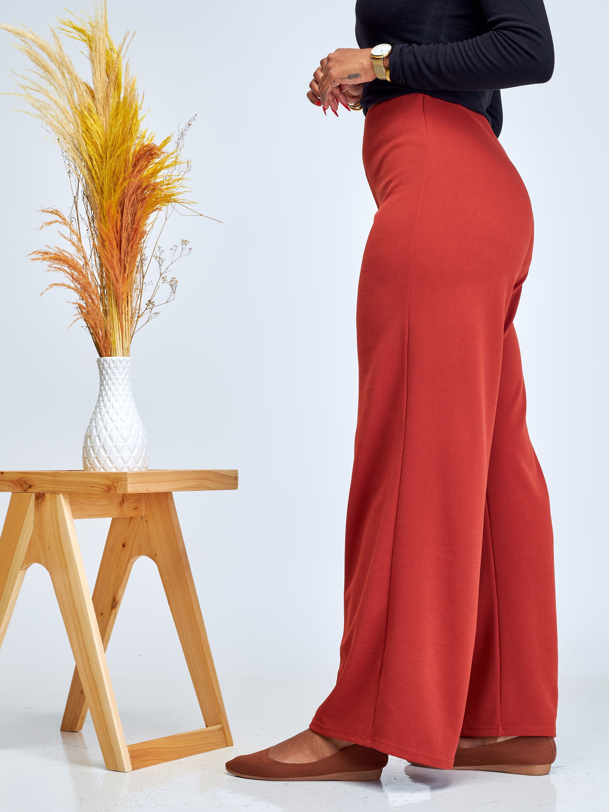 Vivo Amali Wide Leg Pants - Rust