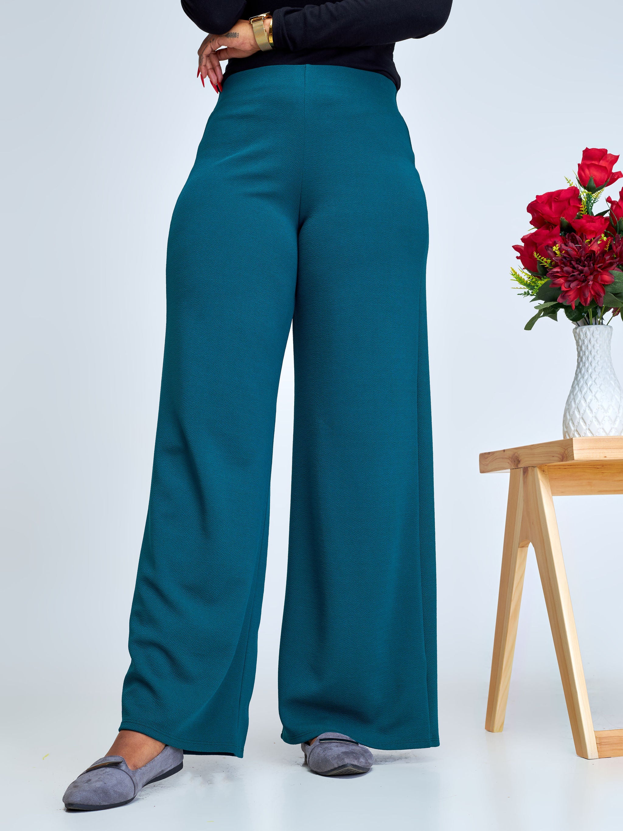 Vivo Amali Wide Leg Pants - Dark Green