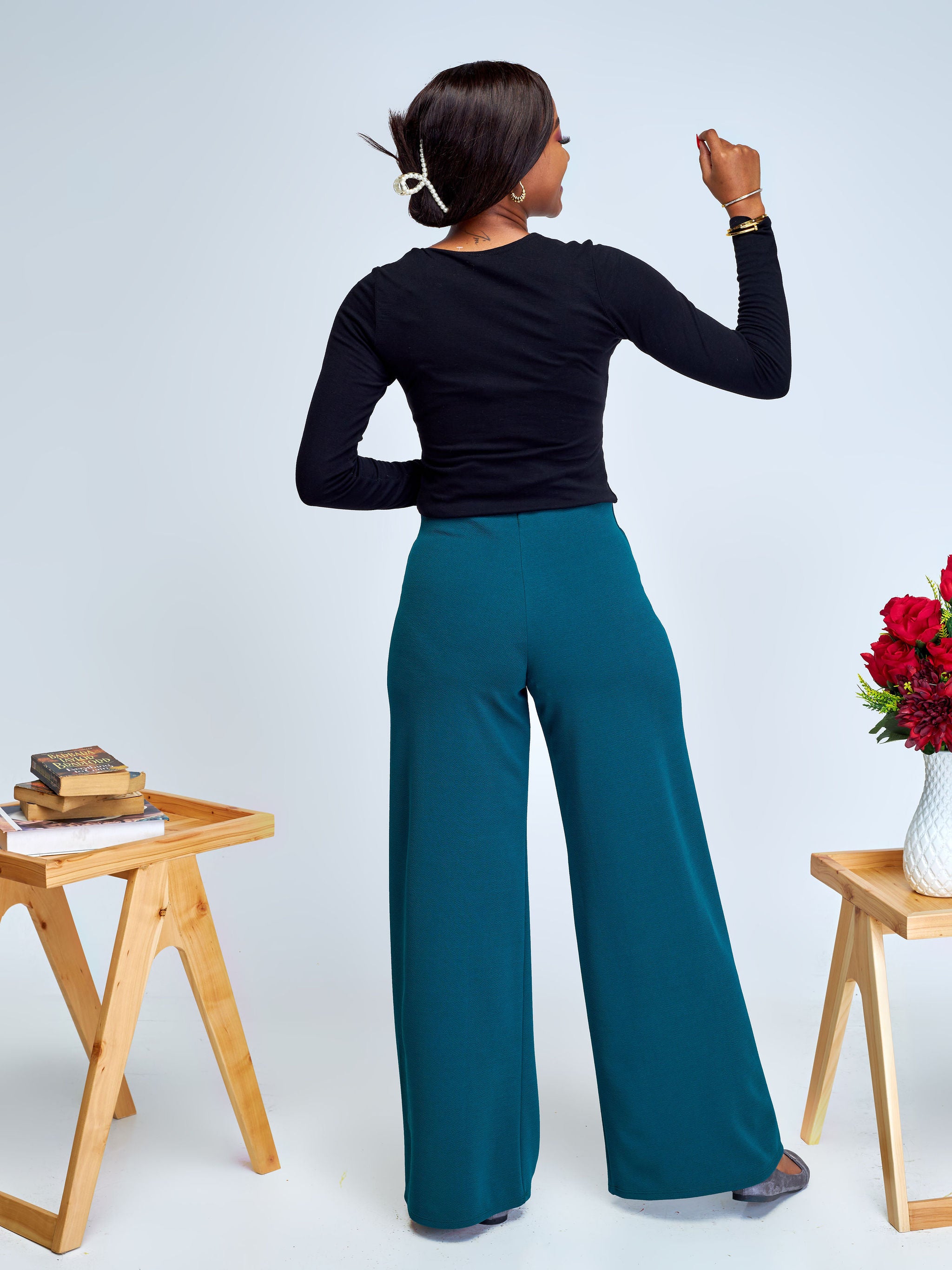 Vivo Amali Wide Leg Pants - Dark Green