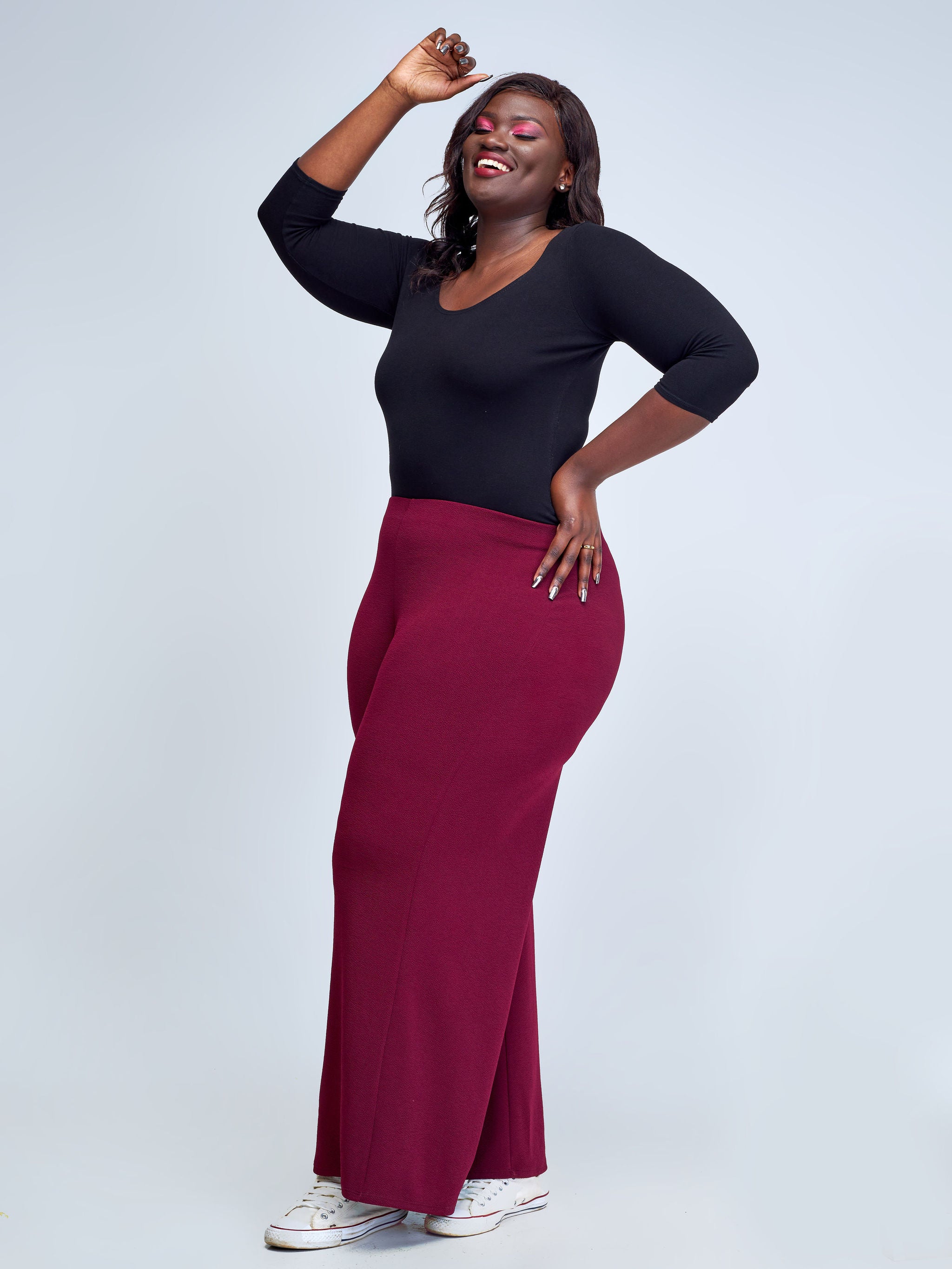 Vivo Amali Wide Leg Pants - Maroon