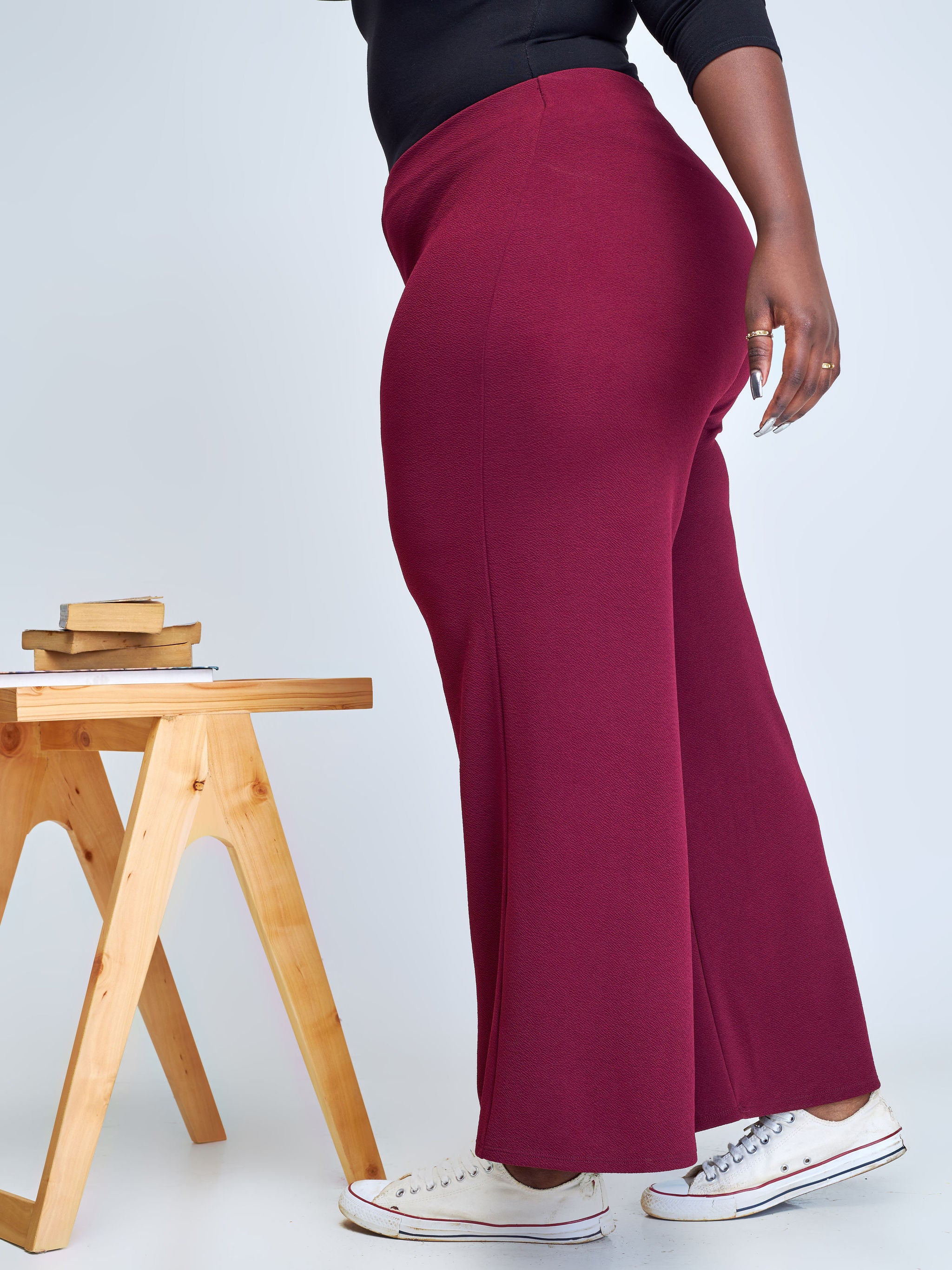 Vivo Amali Wide Leg Pants - Maroon