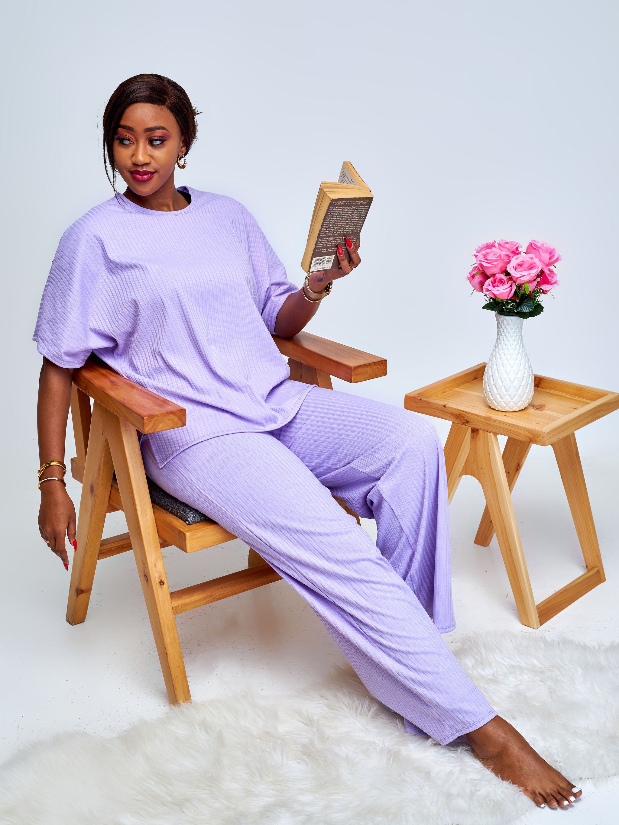 Vivo Amali Drop Shoulder Tunic Top - Lilac